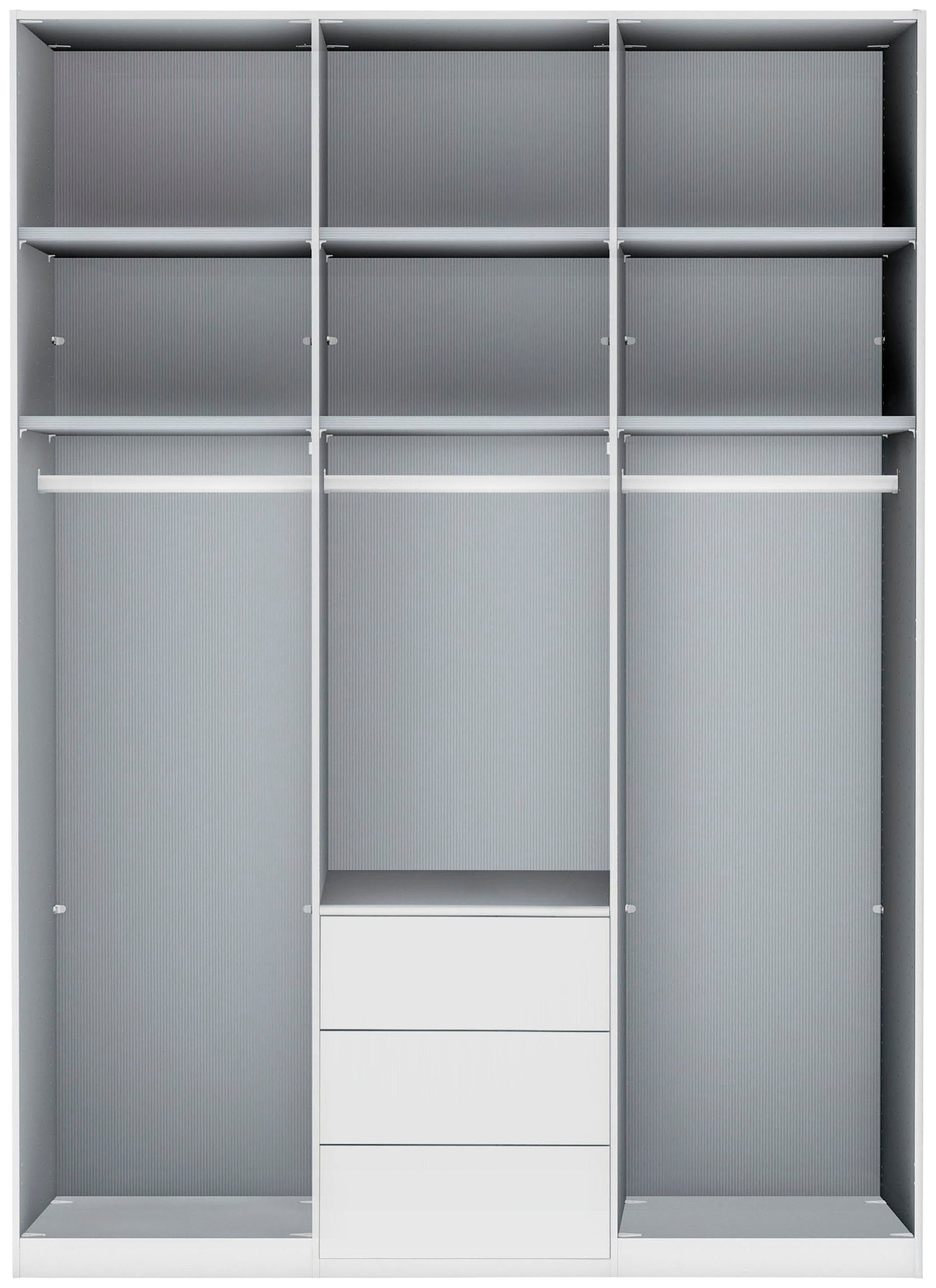 WIEMANN Kleiderschrank Monaco mit Glasfront sowie hochwertigen Beschlägen inkl. Dämpfung