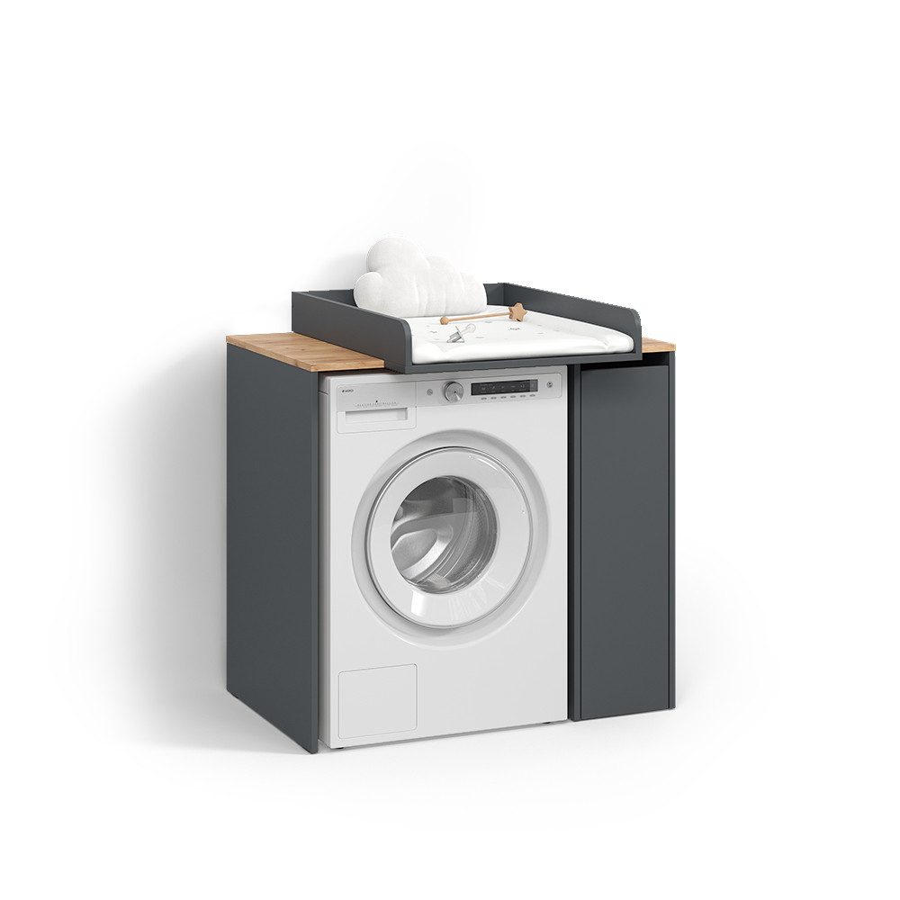 Livinity® Waschmaschinenumbauschrank Paolina, Anthrazit/Goldkraft Eiche/Goldkraft Eiche, 93.6 x 88.2 cm ... (1-St)