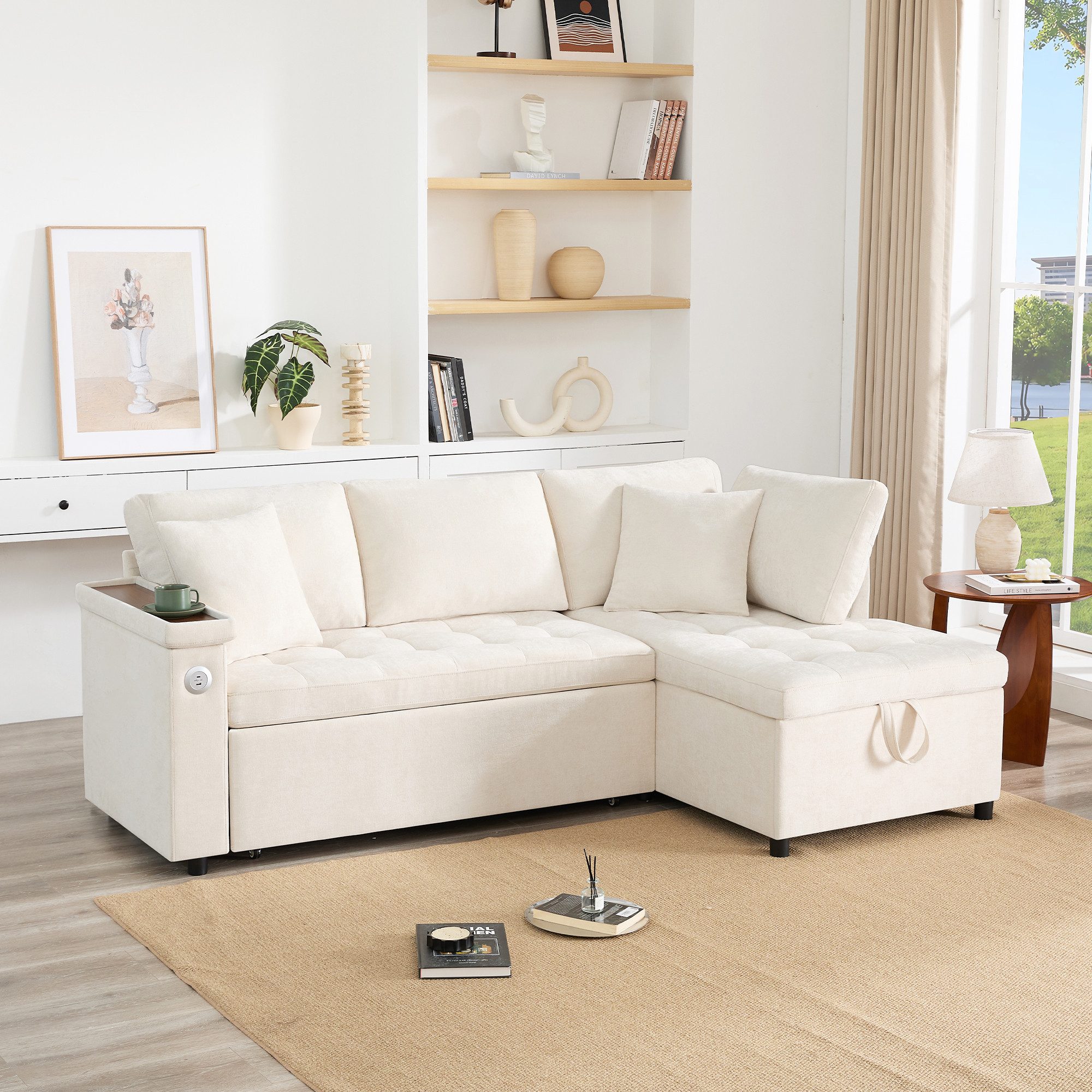 TavilaEcon Ecksofa L-Sofa mit ausziehbarer Liegefäche günstig online kaufen
