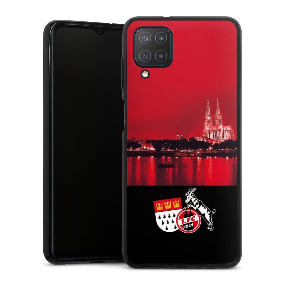 DeinDesign Handyhülle Skyline 1. FC Köln Offizielles Lizenzprodukt Skyline Köln Rot, Samsung Galaxy M12 Silikon Hülle Bumper Case Handy Schutzhülle