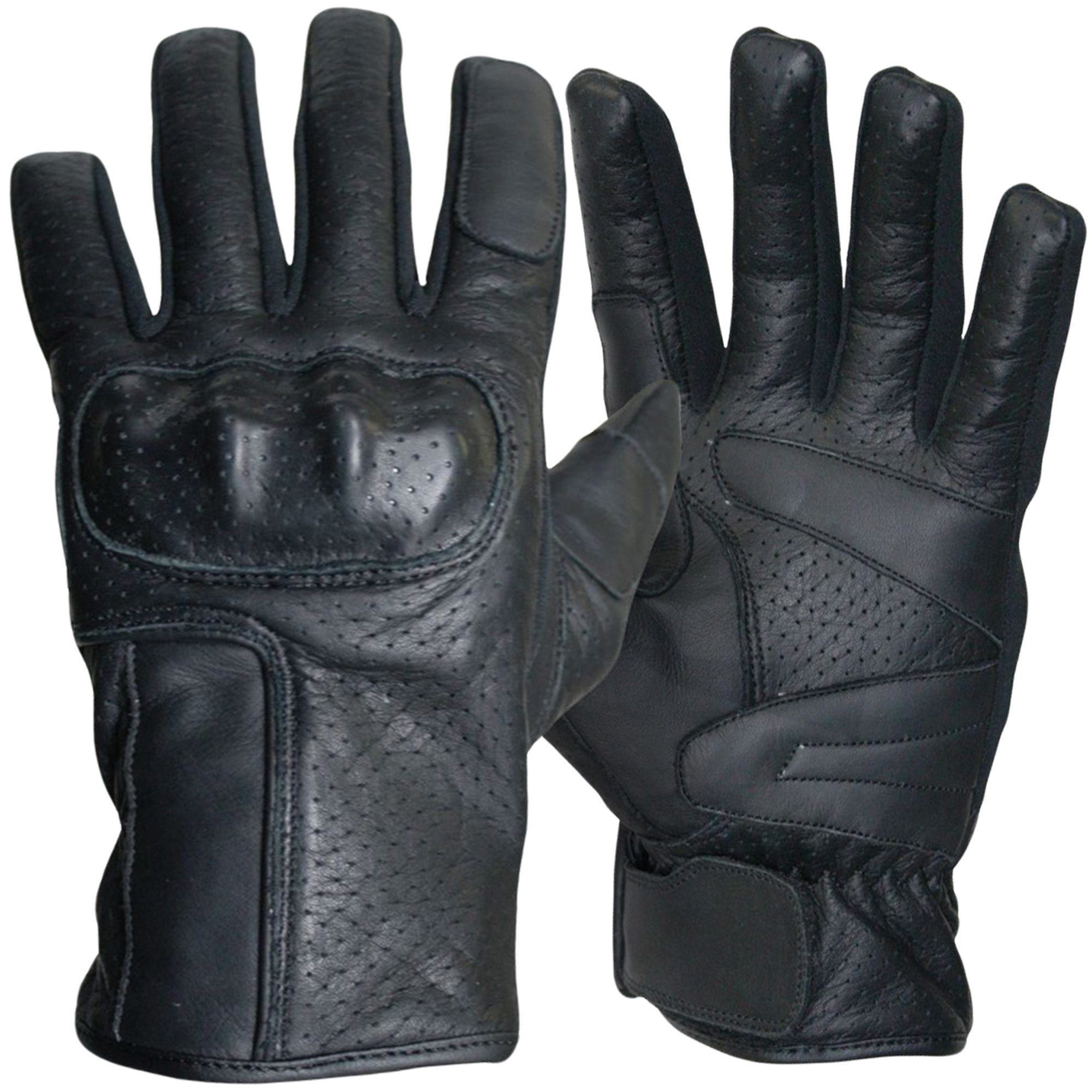 German Wear Motorradhandschuhe GW400G-M5 Motorradhandschuhe Lederhandschuhe Schwarz