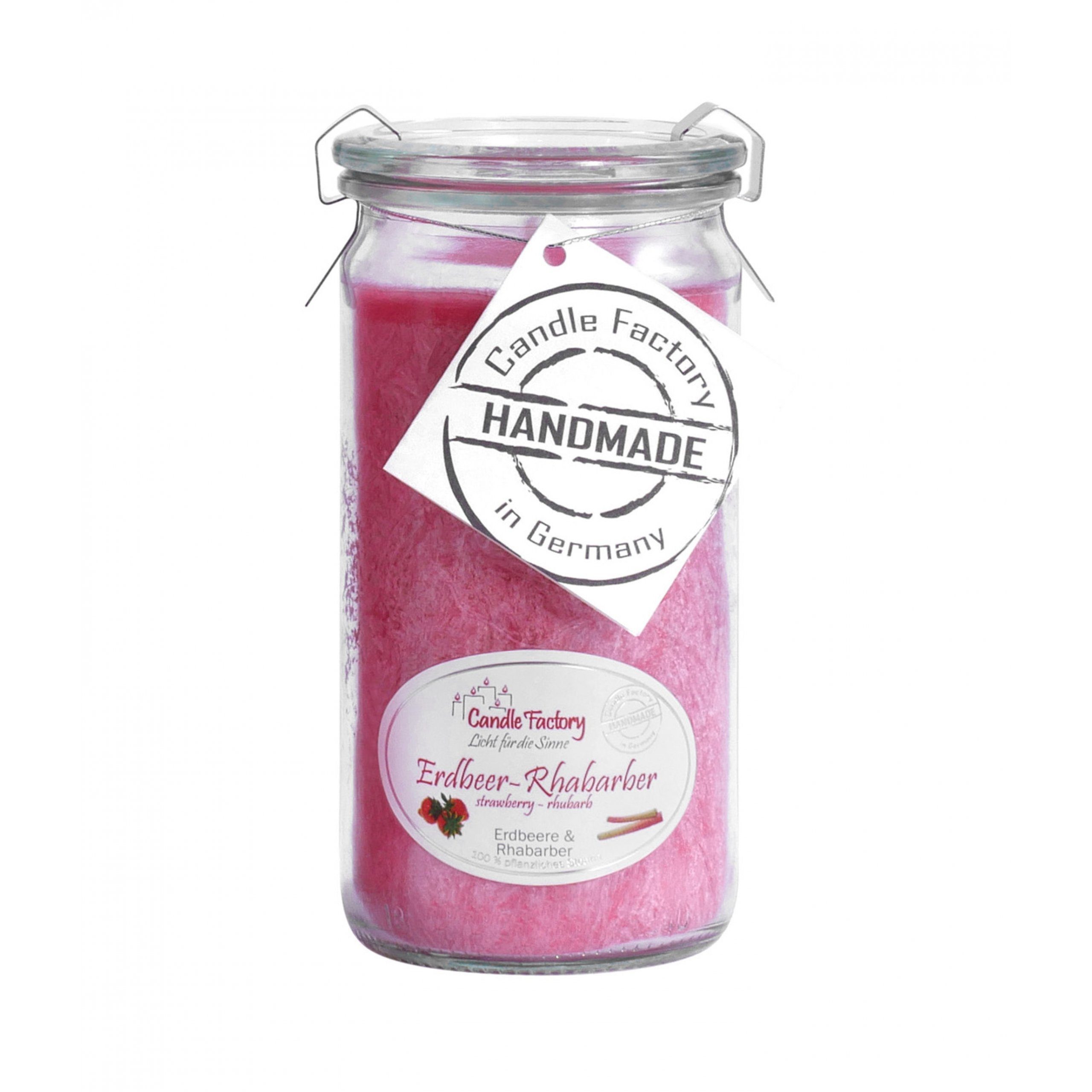 Candle Factory Duftkerze Candle Factory Mini Jumbo Erdbeer-Rhabarber Duftkerze Dekokerze