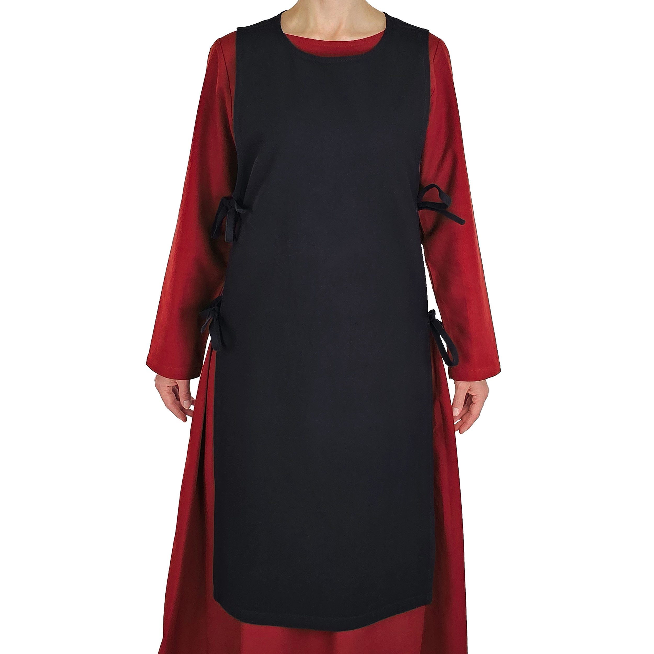 Vehi Mercatus Burgfräulein-Kostüm Klassisches Wikinger Überkleid schwarz "Lykke"