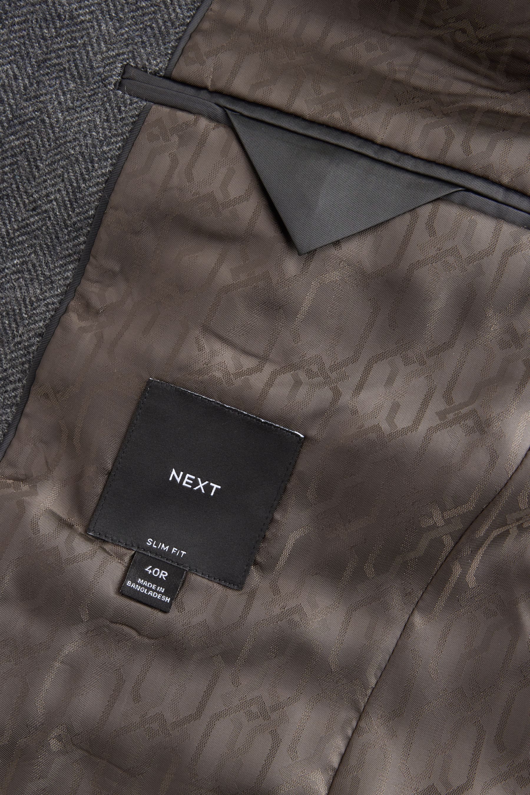 Next Sakko Signature Slim Fit Sakko mit Fischgrätmuster (1-tlg)