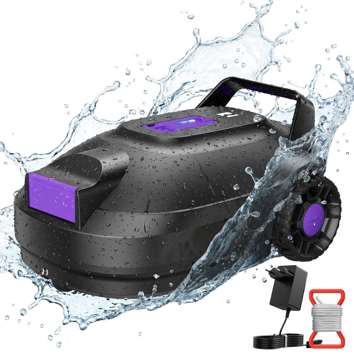 redroad Poolroboter Automatischer Poolreiniger 2026 5000mAh Akku Dual-Motor bis 200m², 5000 mAh/IPX8/18° Steigwinkel/Lange Laufzeit/Selbstparkend/180min