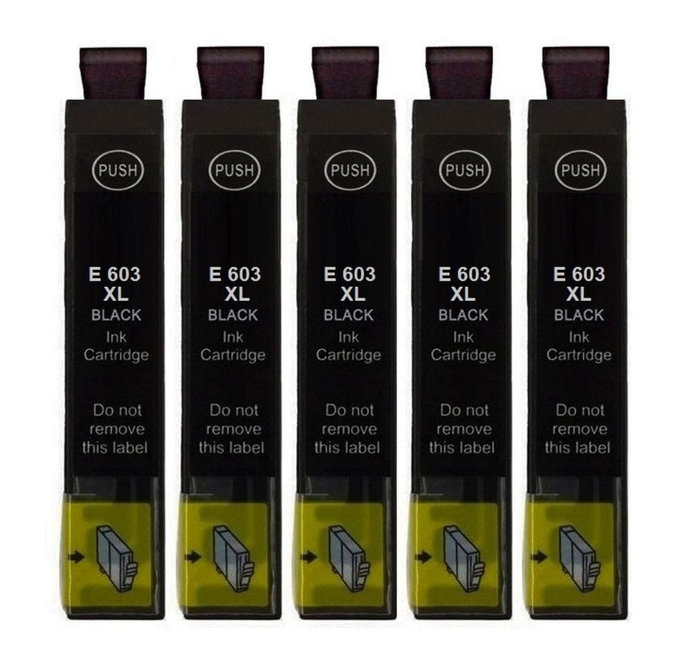 inkpro 5 x Druckerpatrone 603XL BK kompatibel mit Epson 603 XL schwarz, Tintenpatrone (für Expression Home XP-2100, XP-2105, XP-2150, XP-2155, XP-3100, XP-3105, XP-3150, XP-3155, XP-4100, XP-4105, XP-4150, XP-4155, WorkForce WF-2810, WF-2820, WF-2830, WF-