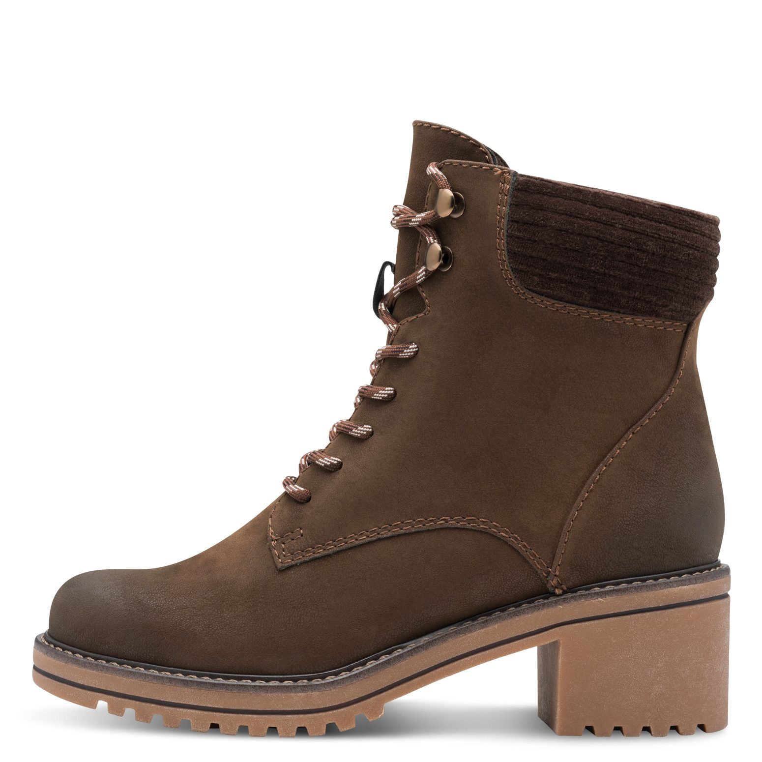 MARCO TOZZI Winterstiefelette, Blockabsatz, Schnürboots, Winterboots mit Haken im Bergsteigerlook