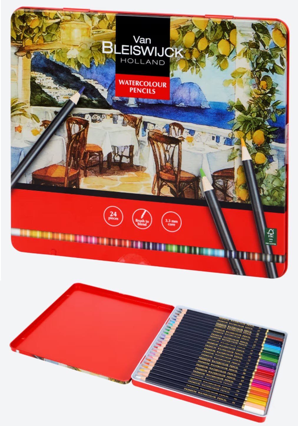 Spectrum Aquarellstifte Aquarellstifte in Dose 24 Stück Watercolor Pencils, (24-tlg)