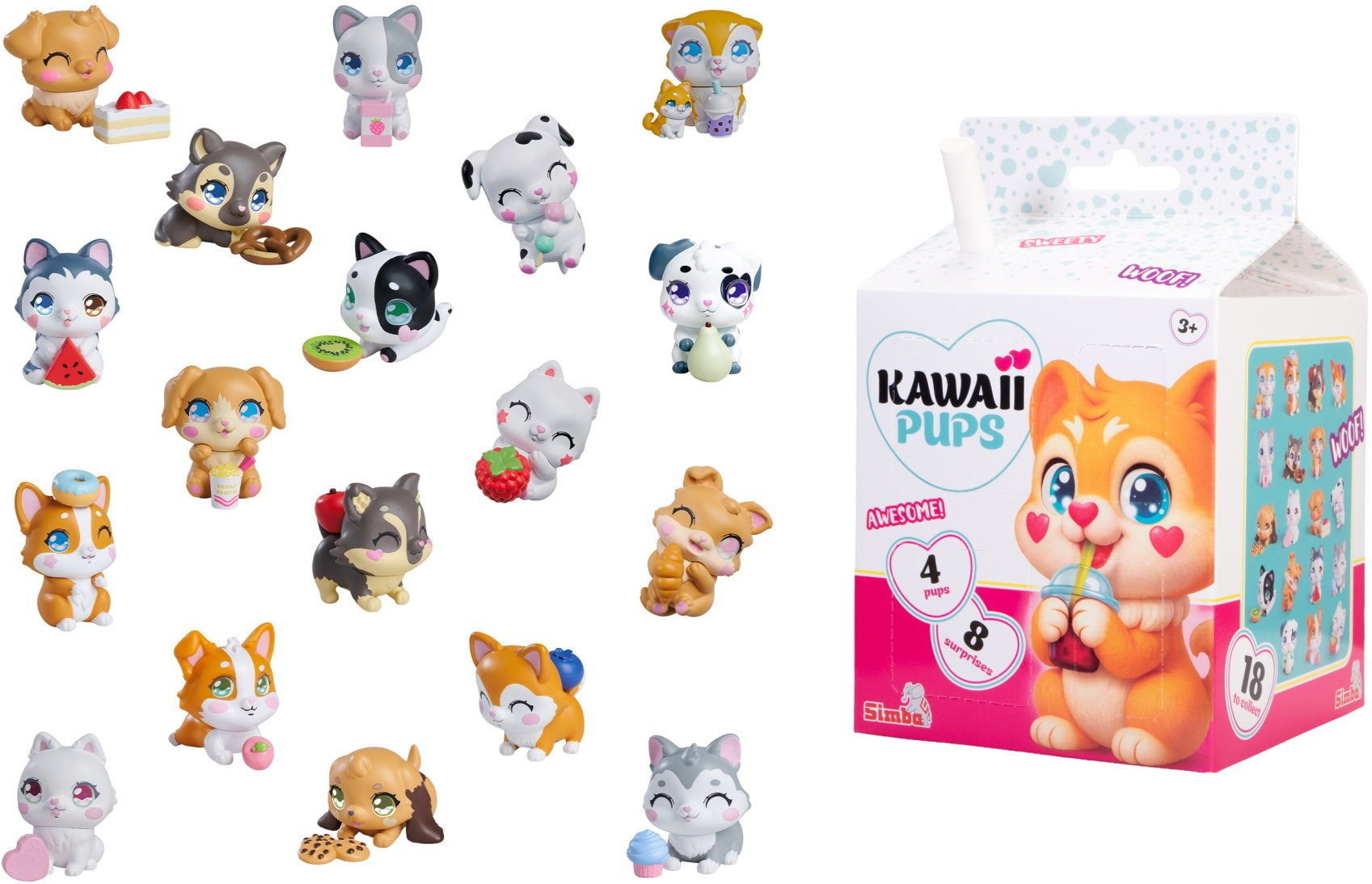 SIMBA Spielfigur Kawaii Pups Überraschungs Set 4 Stück Hündchen 105952526 – Bild 2 von 5