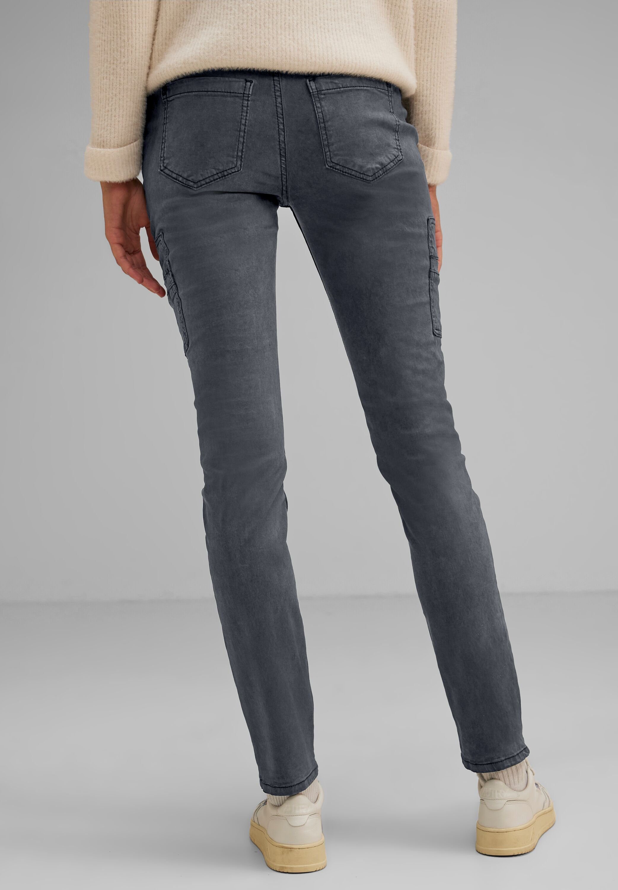 Casual Satin Street Washed Cargojeans (1-tlg) Fit Jeans D Grey STREET Taschen in ONE One