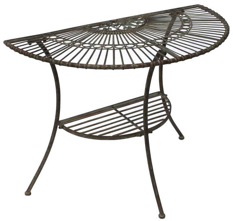 DanDiBo Konsolentisch Tisch Halbrund Wandtisch Malega 100531 Beistelltisch aus Metall 100 cm Gartentisch Halbtisch Halbrundtisch Wandkonsole Konsole Wand