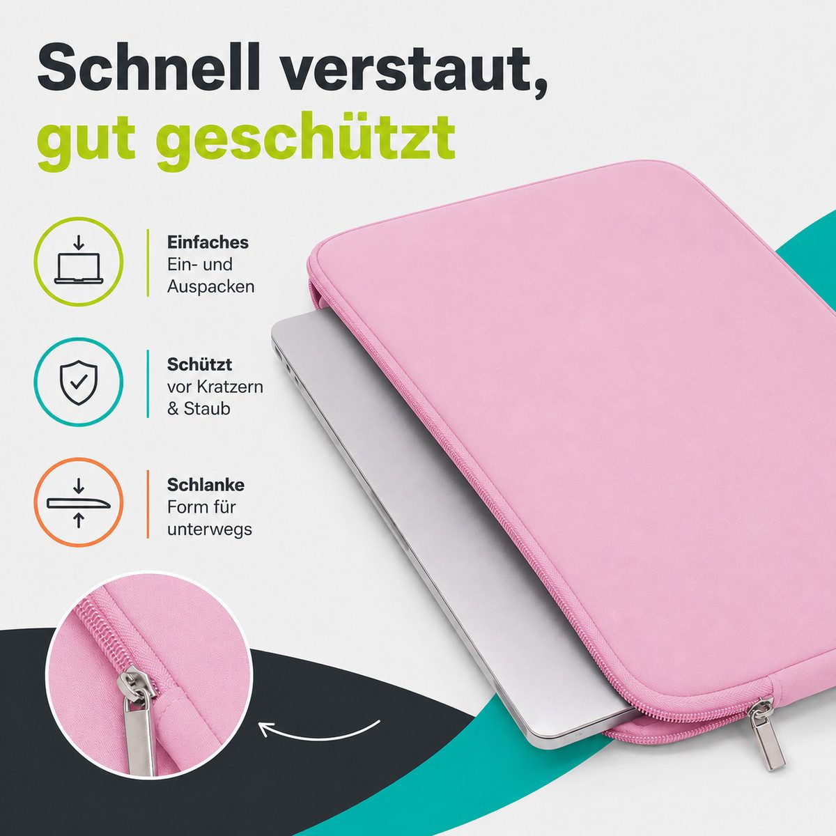 König Design Laptoptasche Universal Notebooktasche 13 Zoll Sleeve Tasche Hülle Laptop Case Cover, weiches Innenfutter zum Schutz vor Kratzern