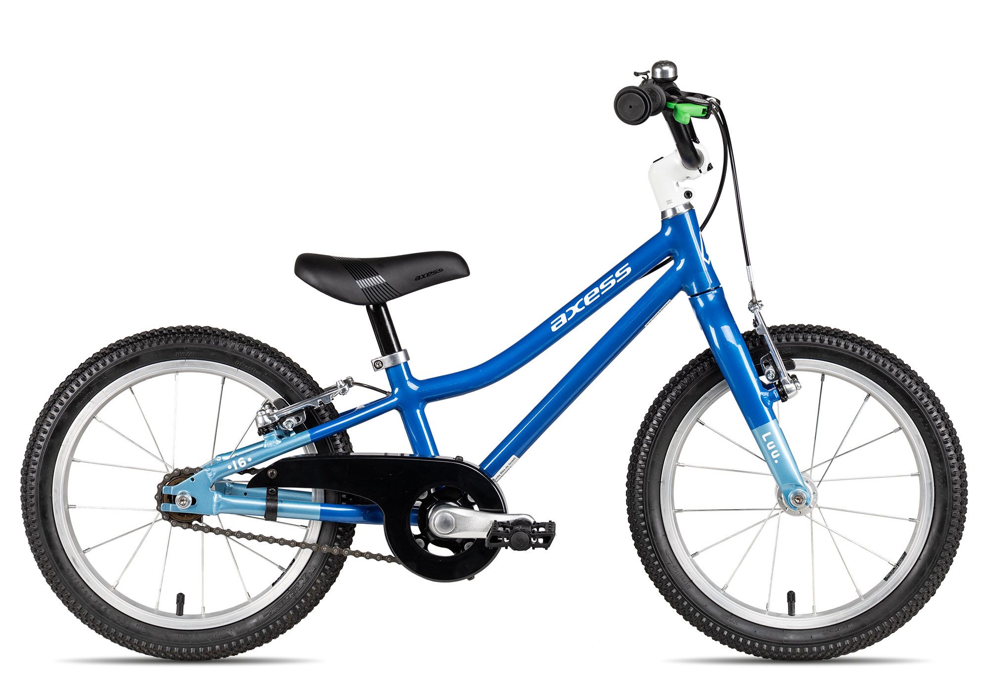 Axess Kinderfahrrad LUU. 16, 1 Gang Alloy non QR Schaltwerk, Fixie / Singlespeed, dreifach-konifizierter Aluminiumrahmen blau