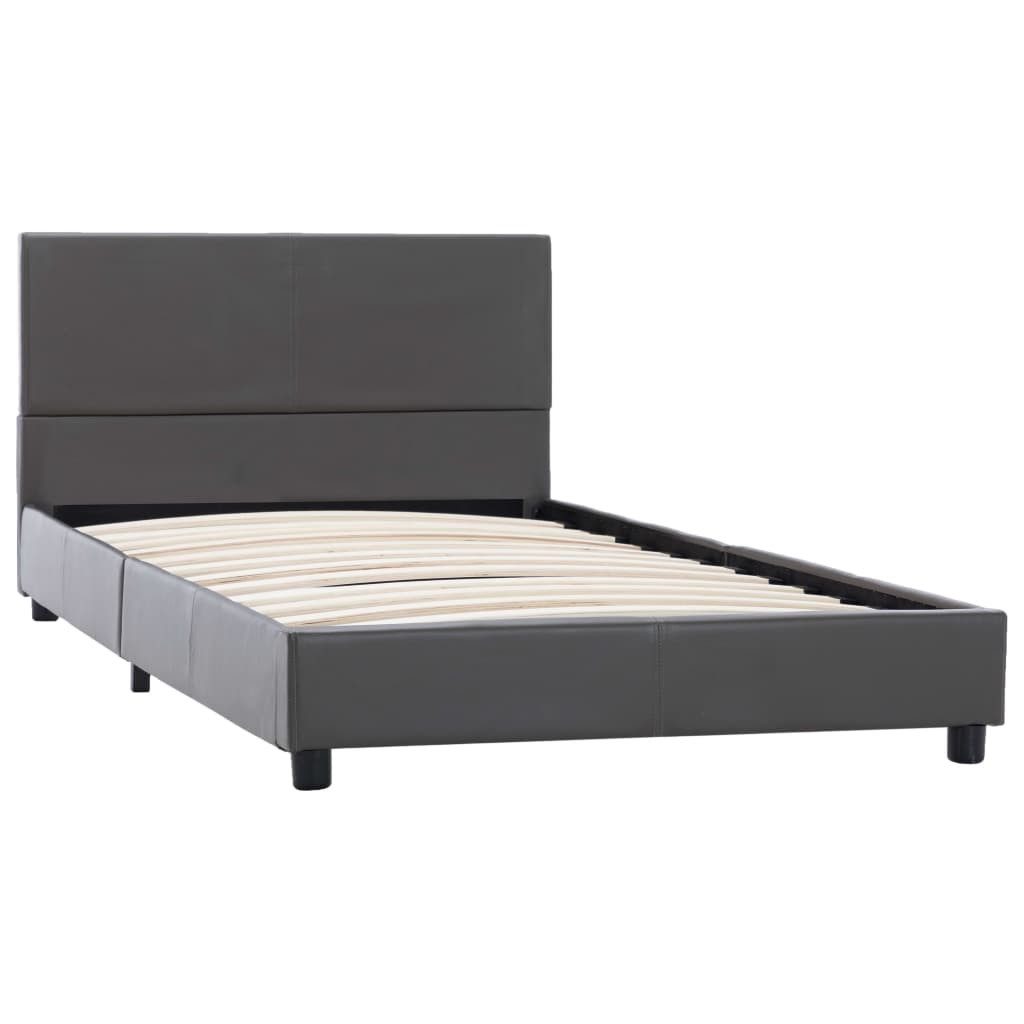 vidaXL Bett Bettgestell Grau Kunstleder 100x200 günstig online kaufen
