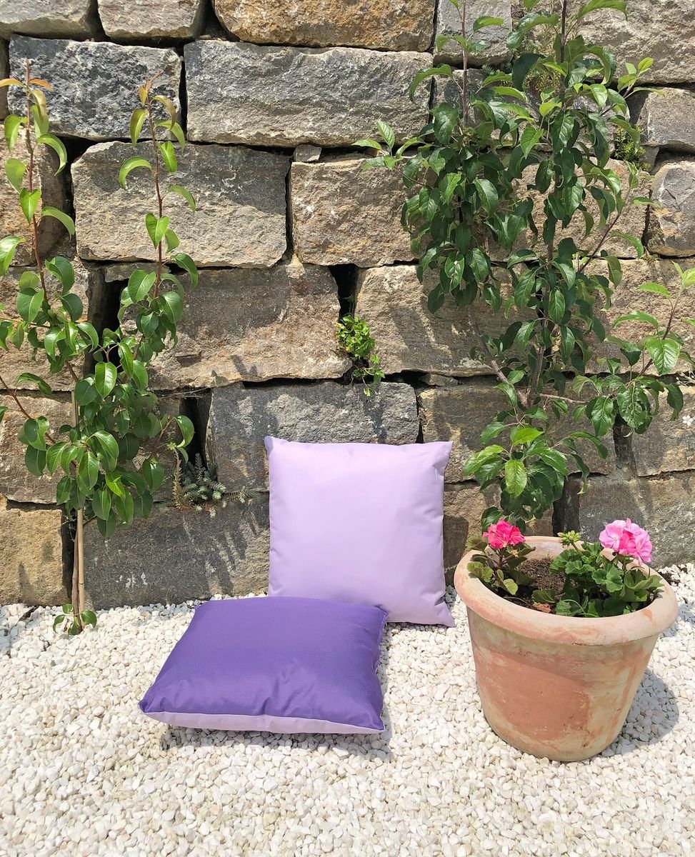 Außen Lila 2-farbiges geeignet Wende für 45x45cm Innen JACK - Lotus-Effekt, Outdoor Dekokissen mit & Kissen Füllung, Flieder JACK Strapazierfähig, inkl. Dekokissen Robust,