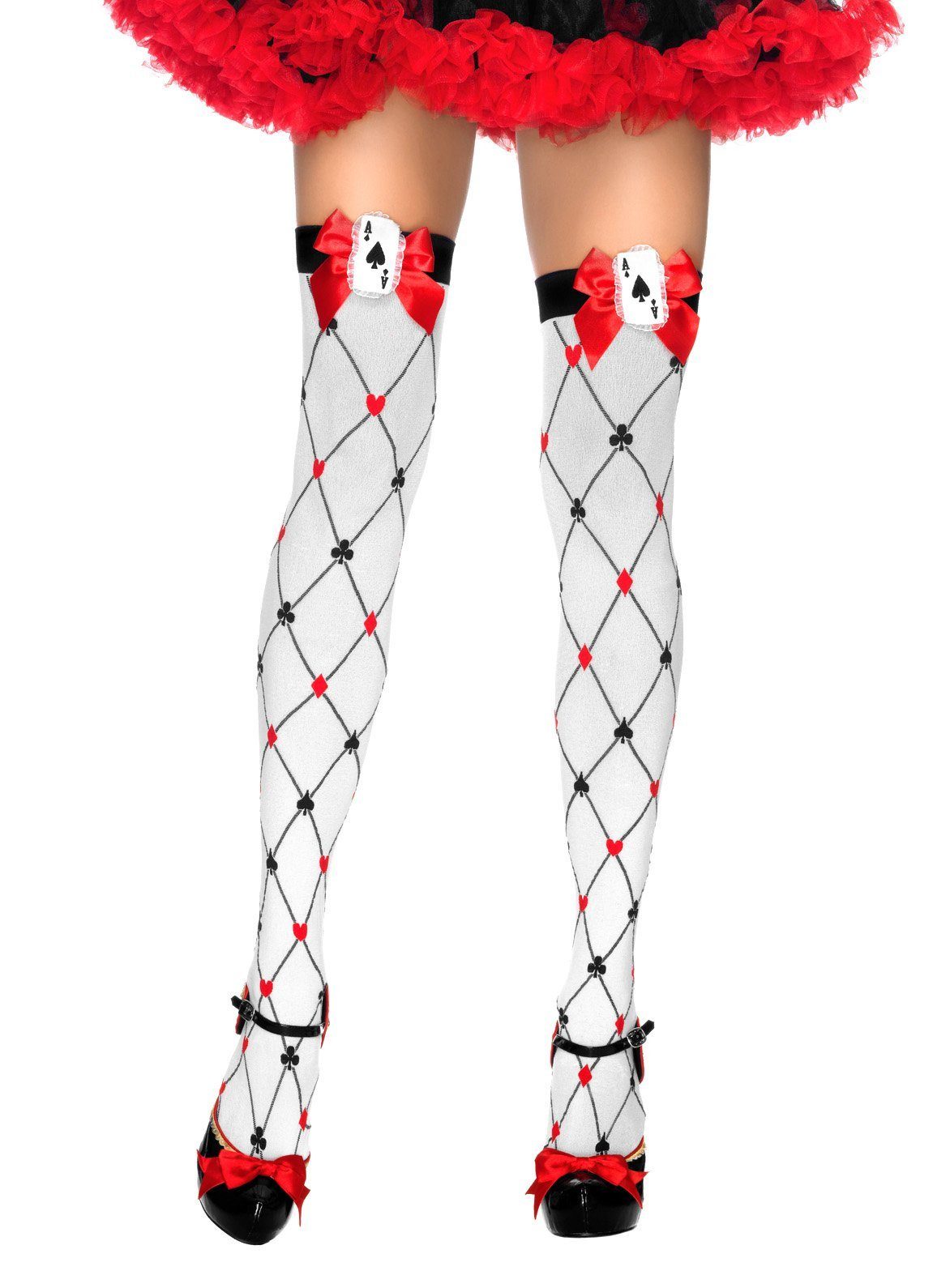 Leg Avenue Overknees Pokerlady Strümpfe kariert Tolles Accessoire für den fantasievollen Auftritt