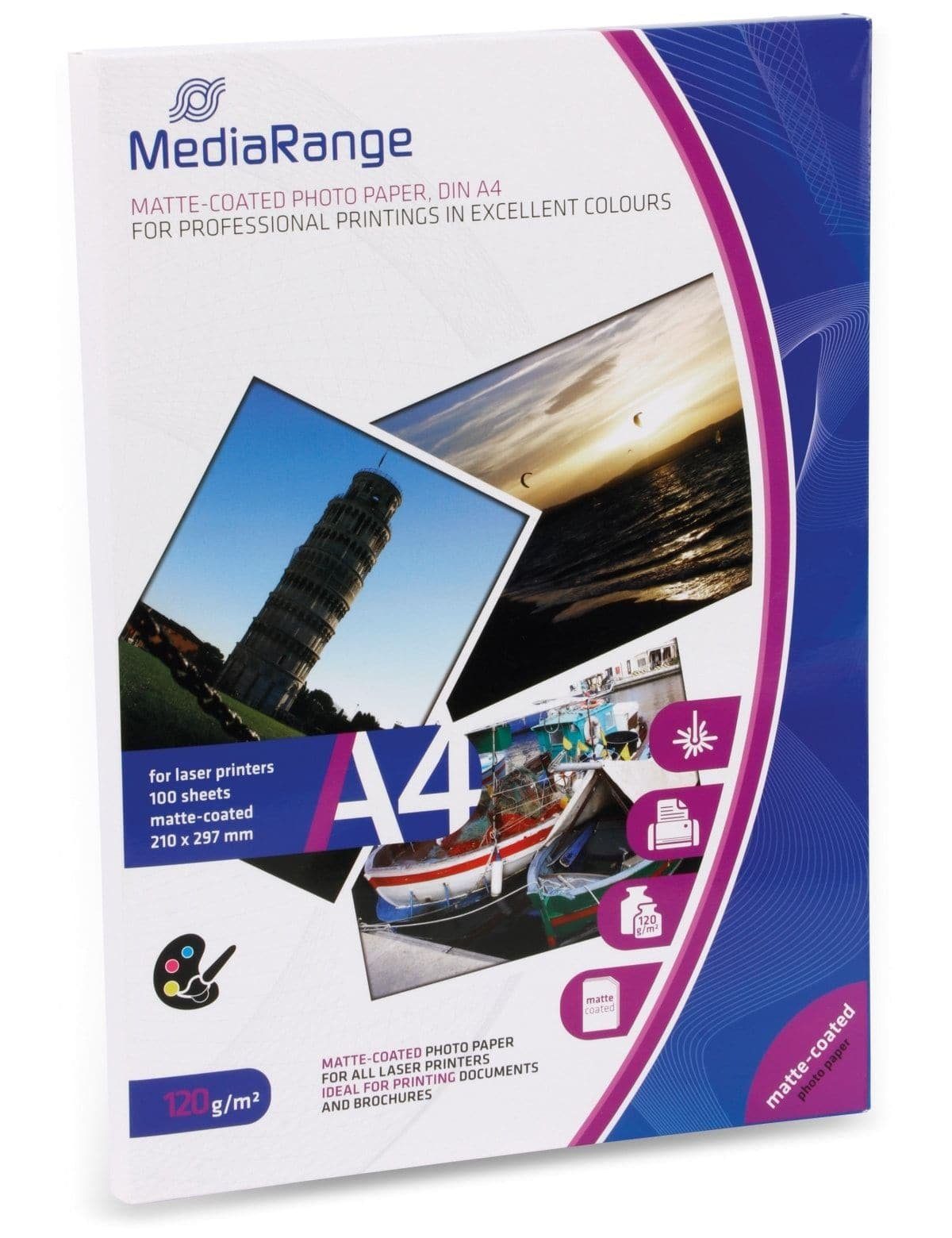 Fotopapier matt, g/m², 120 Tintenstrahldrucker MEDIARANGE Mediarange A4, DIN für