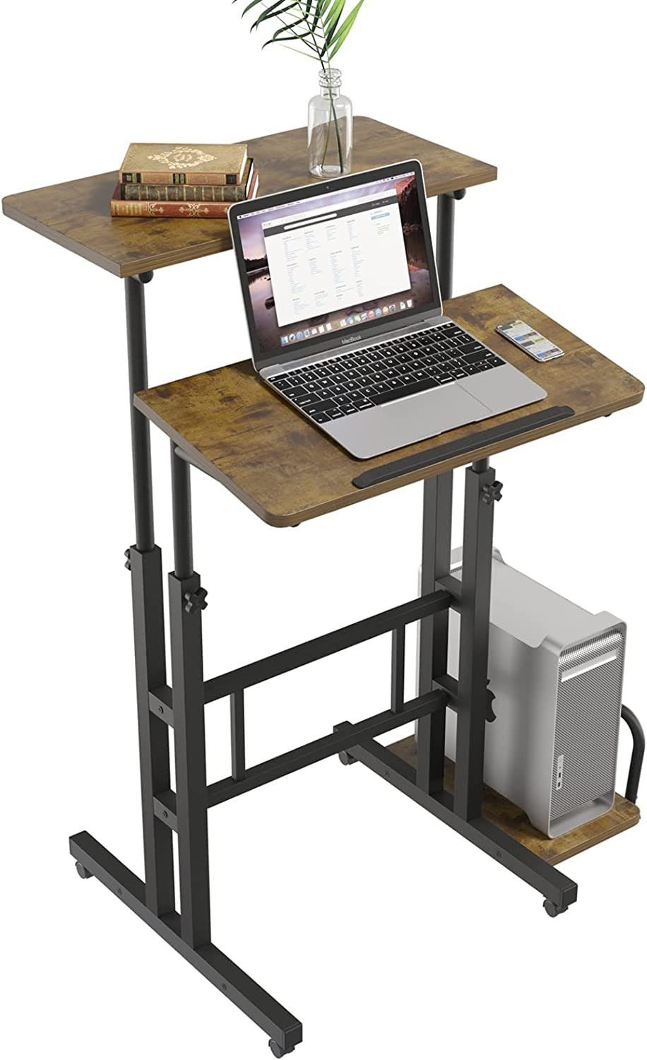 Dripex Stehpult Höhenverstellbar Laptoptisch mit Rollen und neigbar  Tischplatte