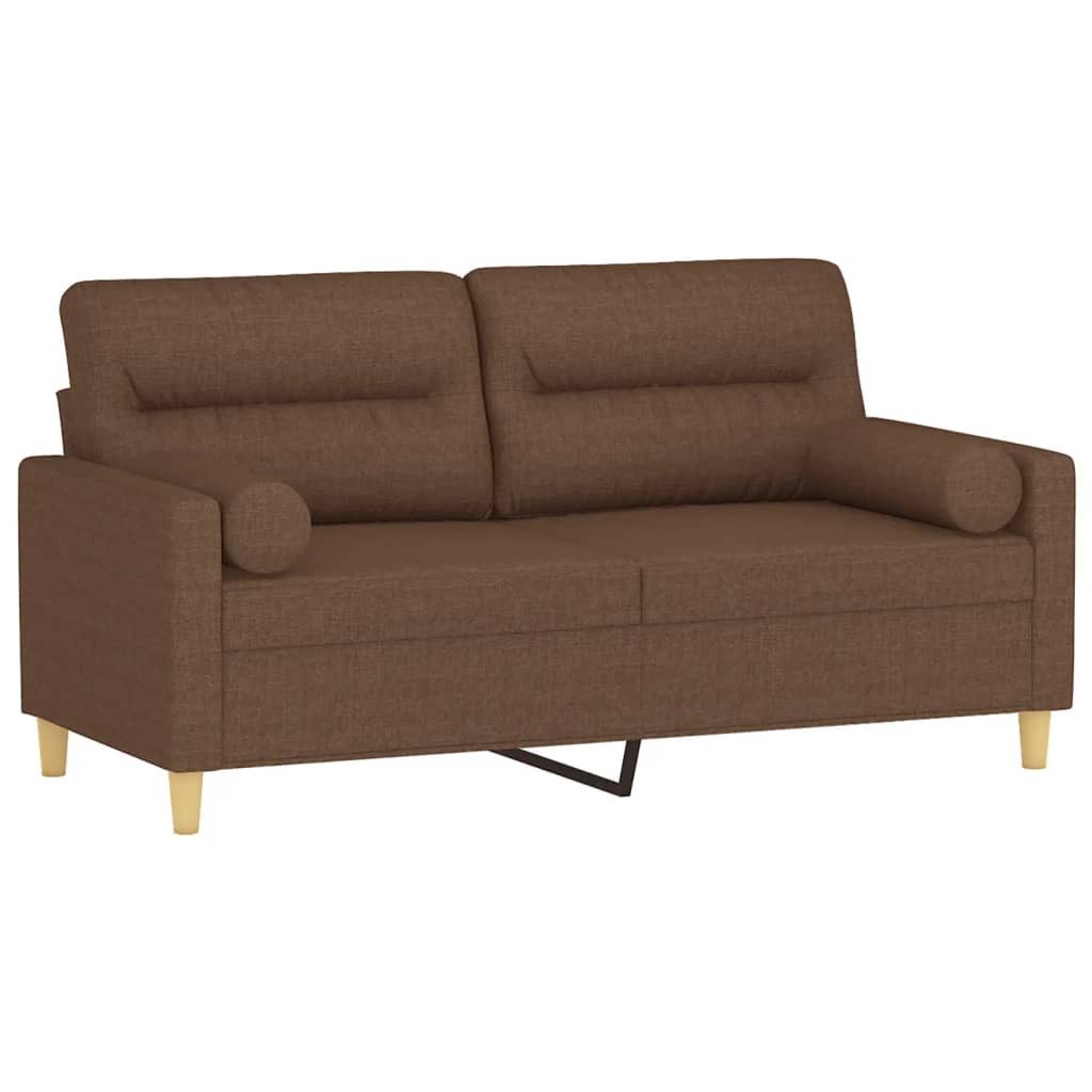 vidaXL Sofa 2-Sitzer-Sofa mit Zierkissen Braun günstig online kaufen