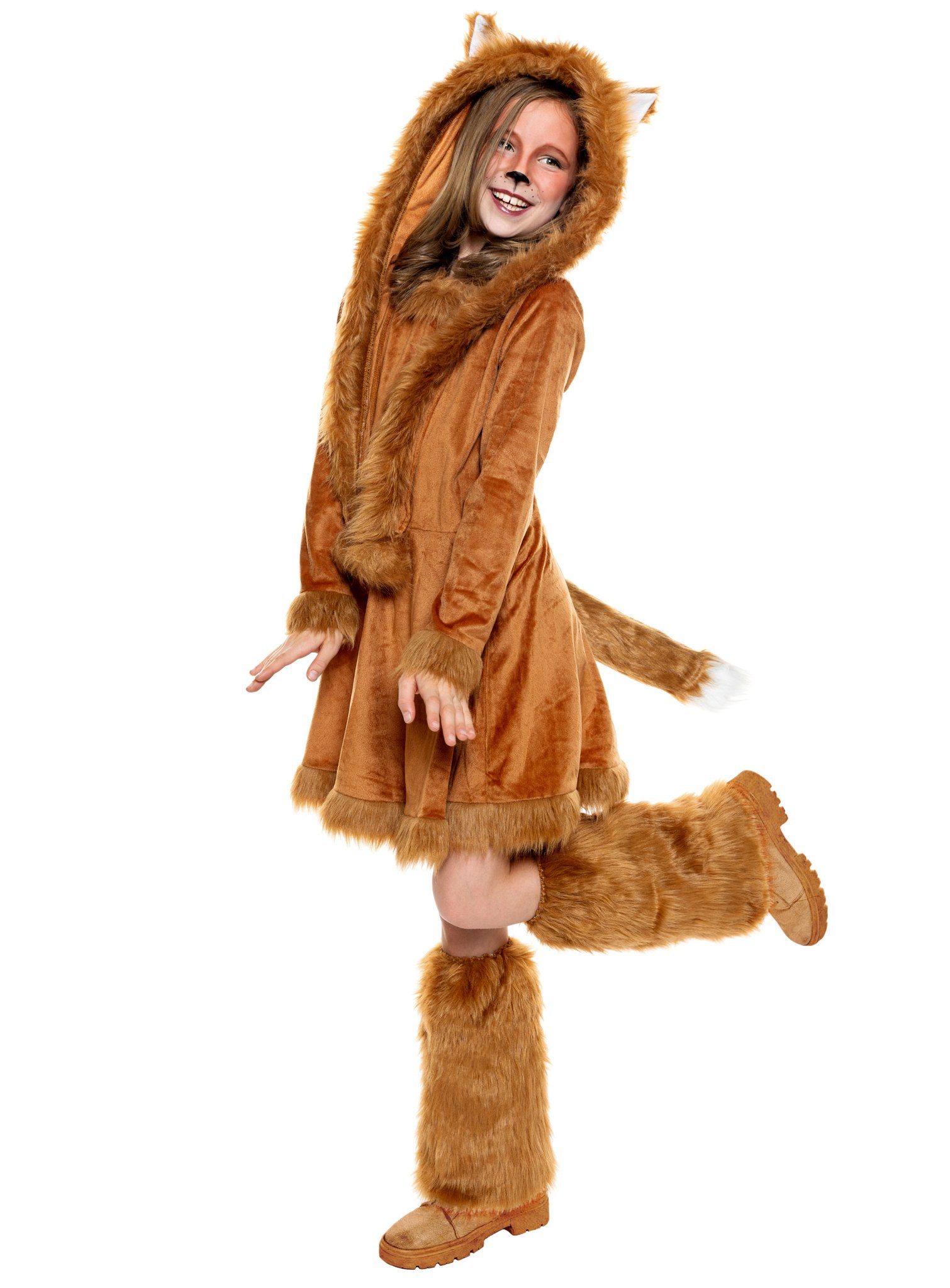 Maskworld Kostüm Fuchs Kinderkostüm - Fasching Tier Karneval Hallow