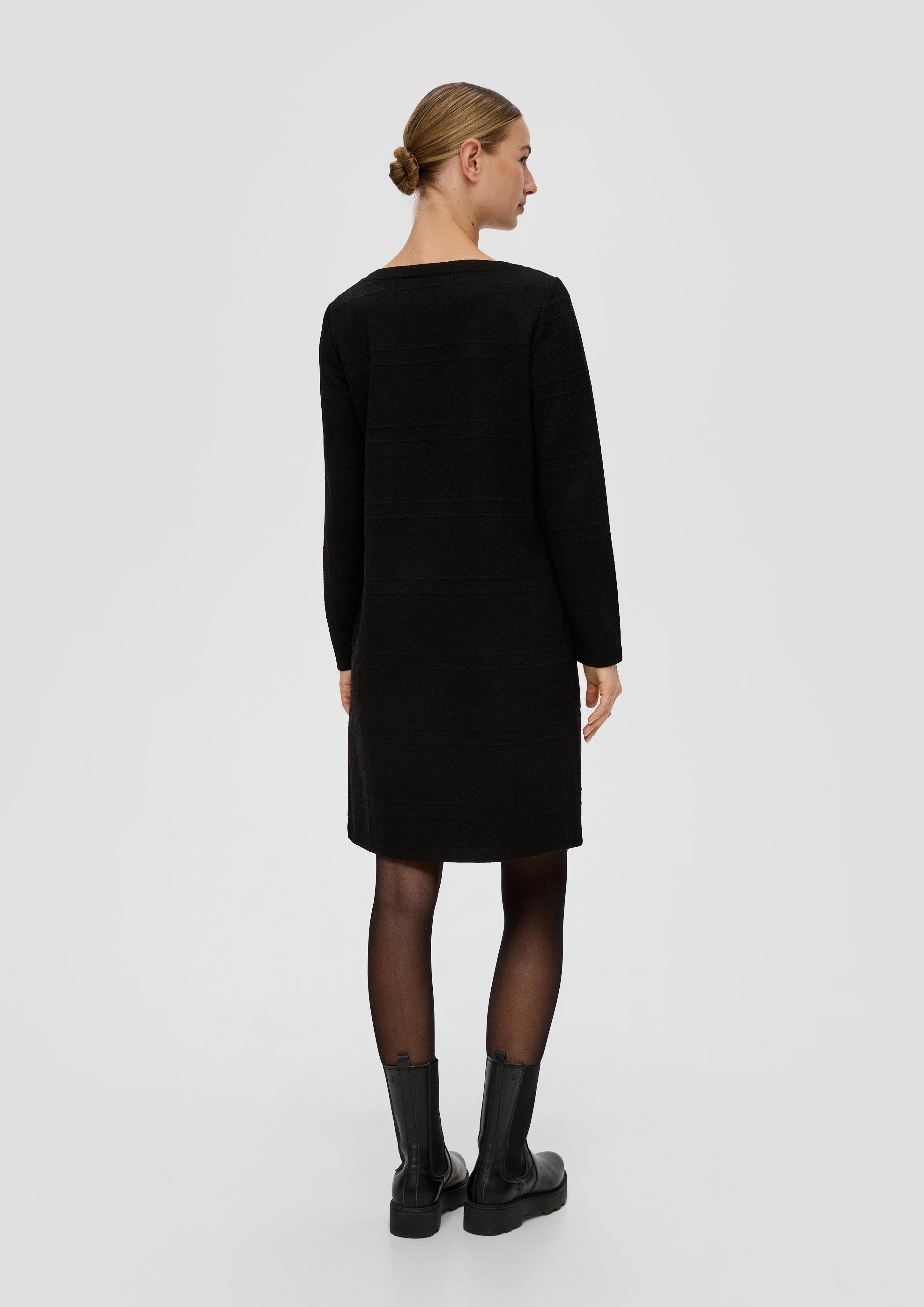 Viskose Jacquard-Kleid schwarz Minikleid mit s.Oliver