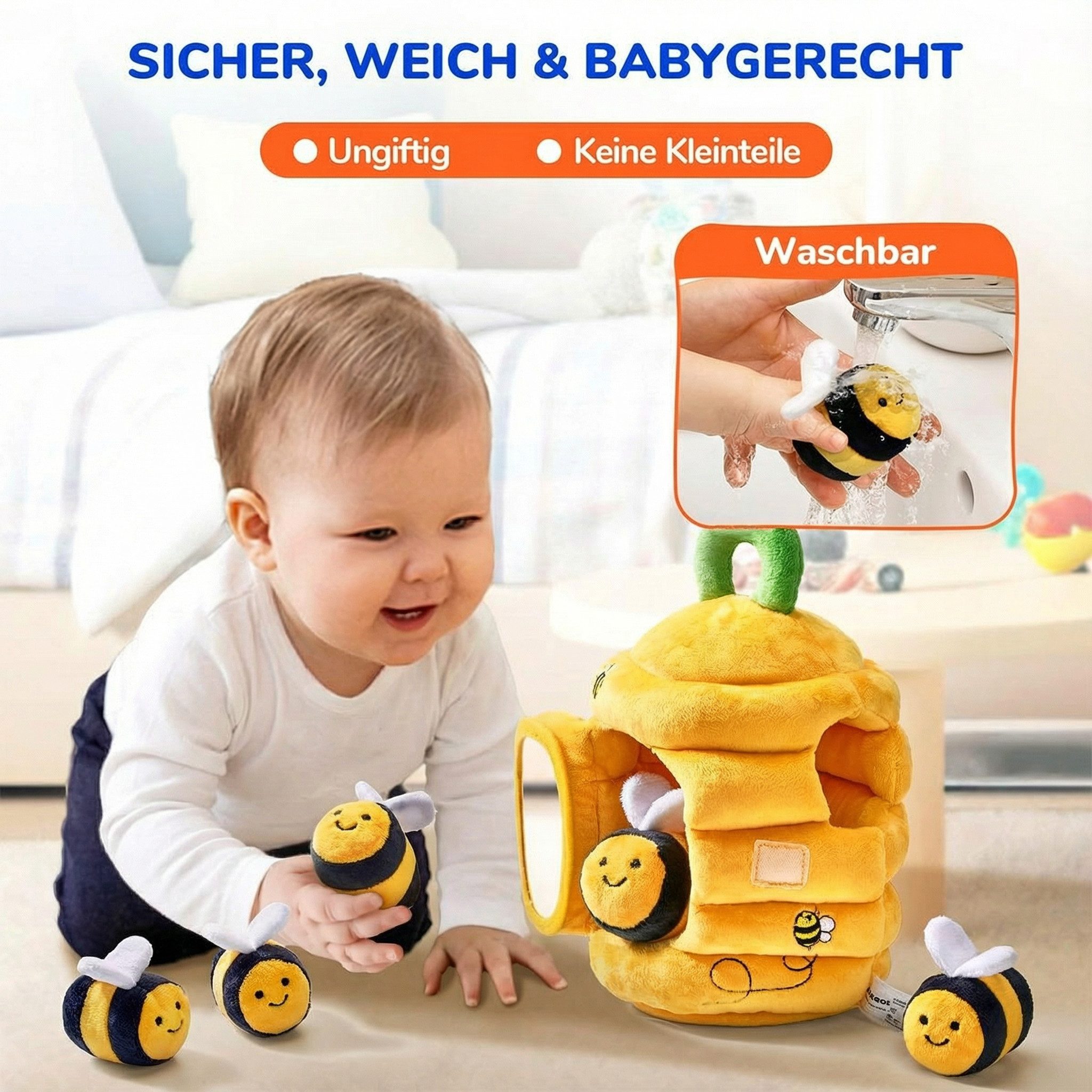 Welikera Lernspielzeug Baby Spielzeug,Baby Bienenstock mit 5 Bienen Sensori günstig online kaufen