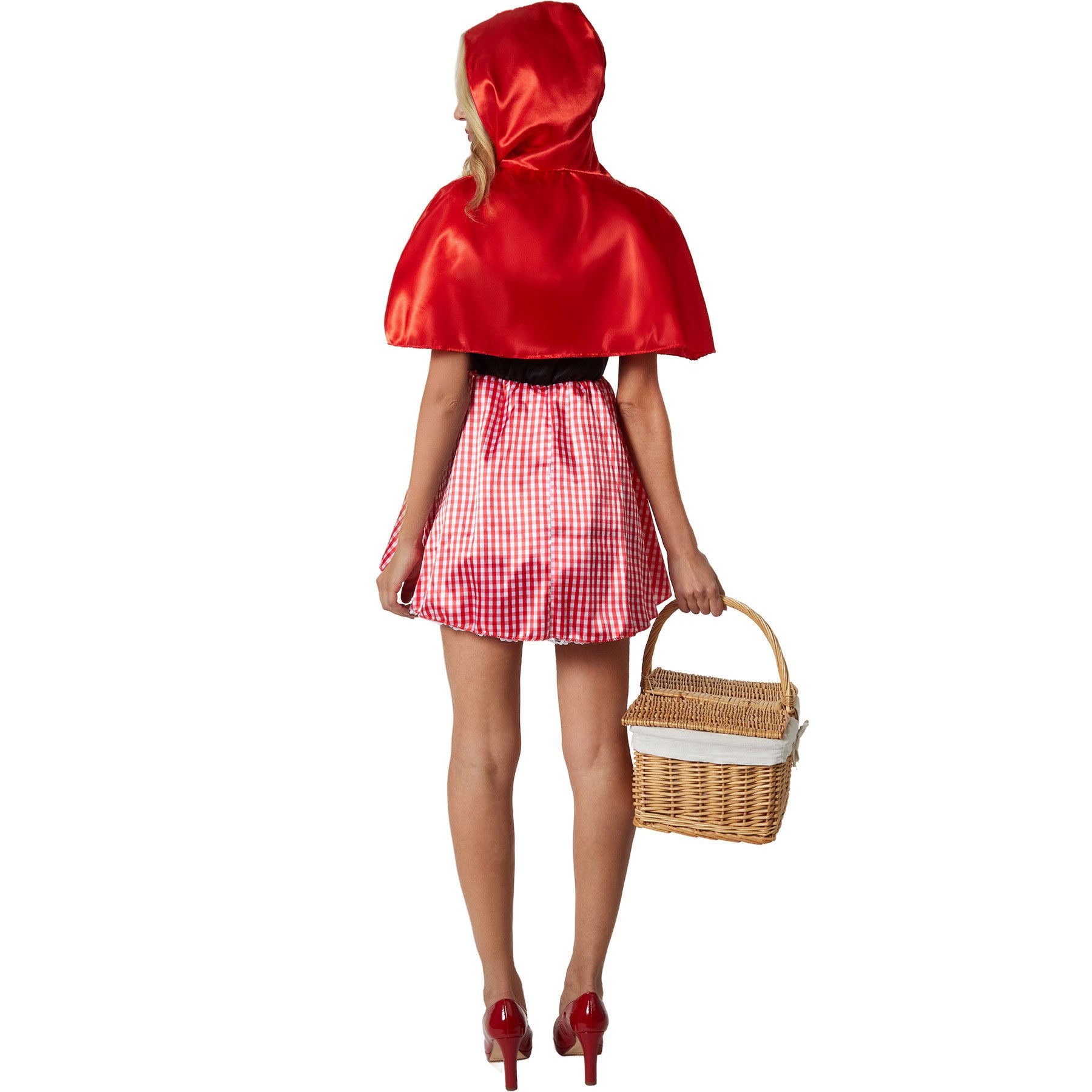 dressforfun Kostüm Rotkäppchen/Waldmädchen, in rot, Gr. XL, Kleid und roter Umhang, Klassischer Rotkäppchen-Look, leichtes, bequemes, robustes Polyester