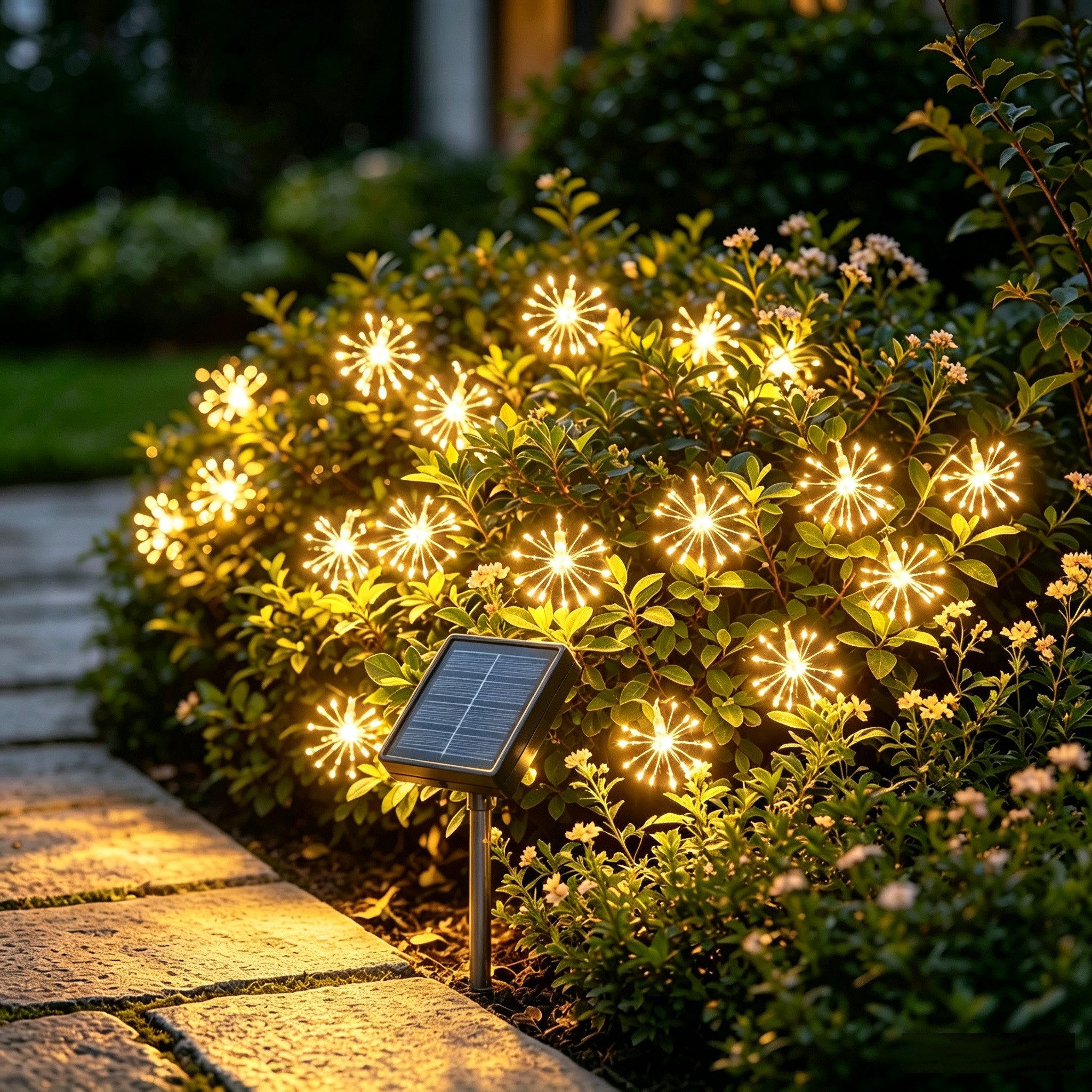 Salcar LED Solarleuchte LED Feuerwerk Lichterkette Solarleuchte Gartenleuchte Außen, Warmweiß
