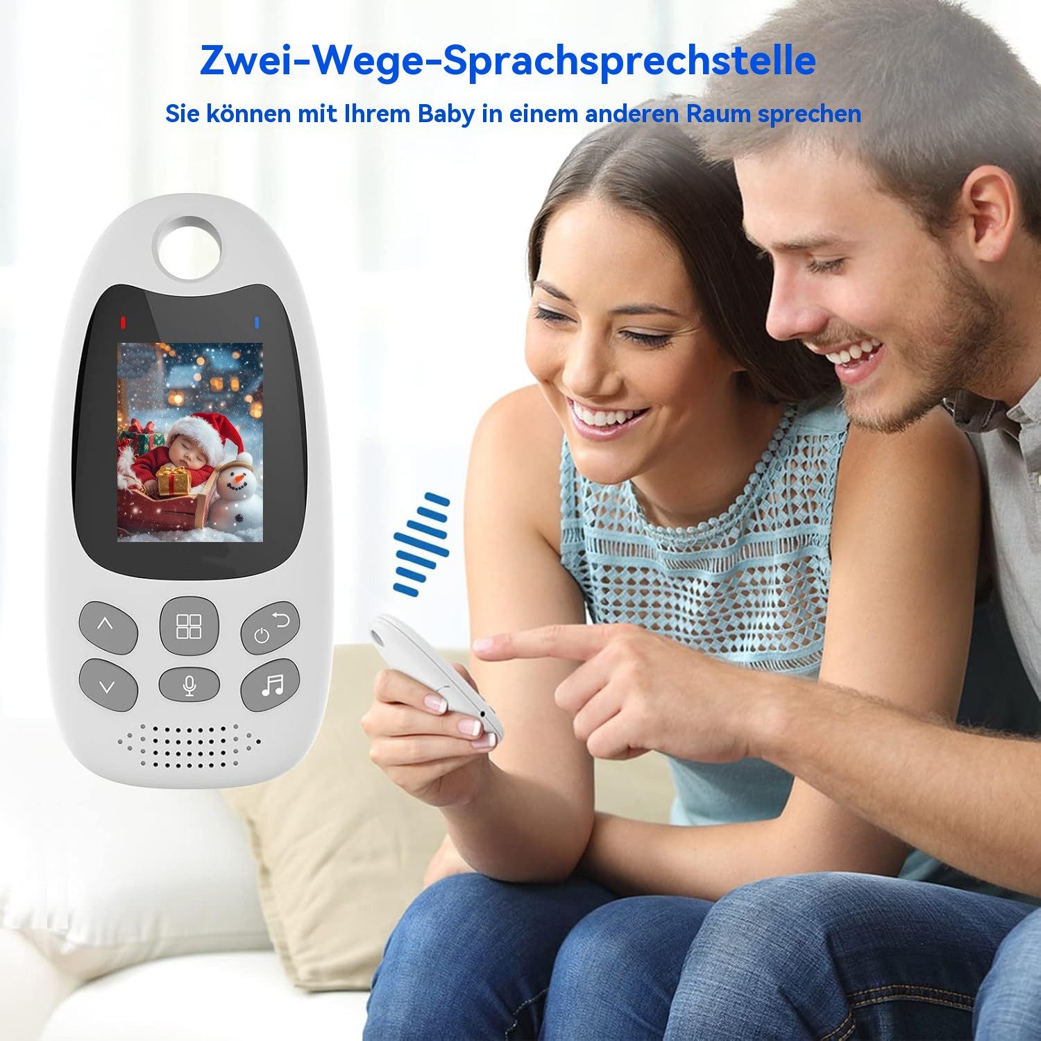 Avylet Babyphone Tragbares Video Baby Monitor Babyphone mit Kamera mit Halterung, Babyfon mit Kamera 2'' Video Baby Monitor Kamera und Audio, 1-tlg., mit VOX Funktion Gegensprechfunktion Nachtsicht Temperaturüberwachung, für Zuhause unterwegs,Eltern Babys Kita Senioren und Patienten