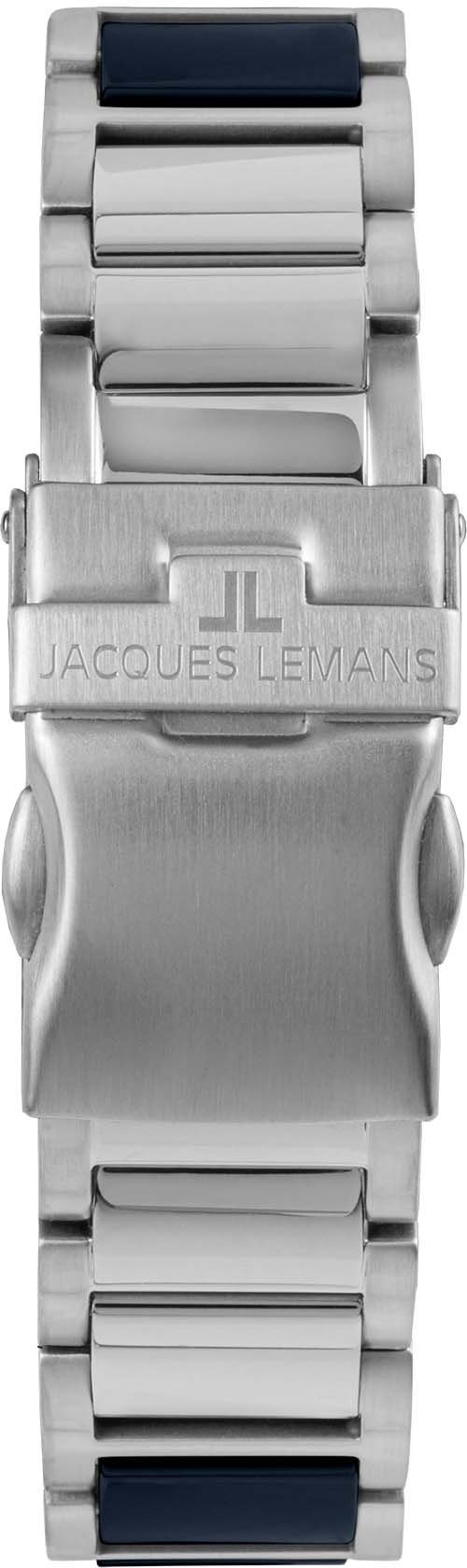 Jacques Lemans Keramikuhr Liverpool 42-12B, Quarzuhr, Armbanduhr, Damenuhr, Datum, Edelstahlarmband,Keramik