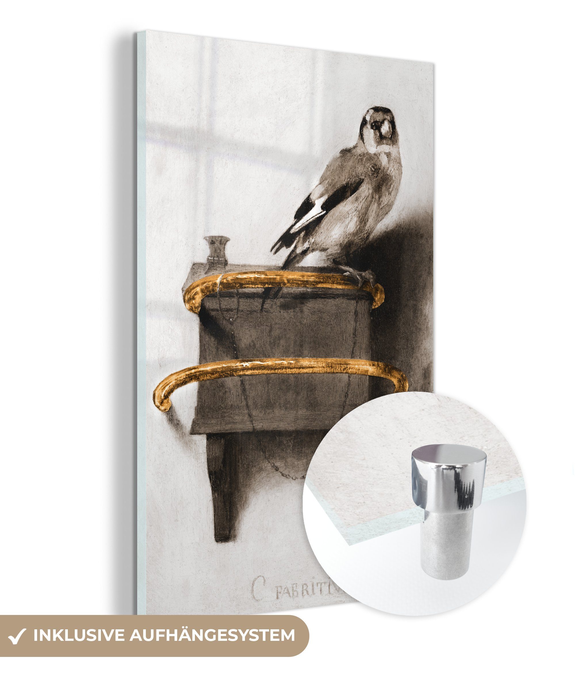 Acrylglasbild Der Stieglitz - Carel Fabritius