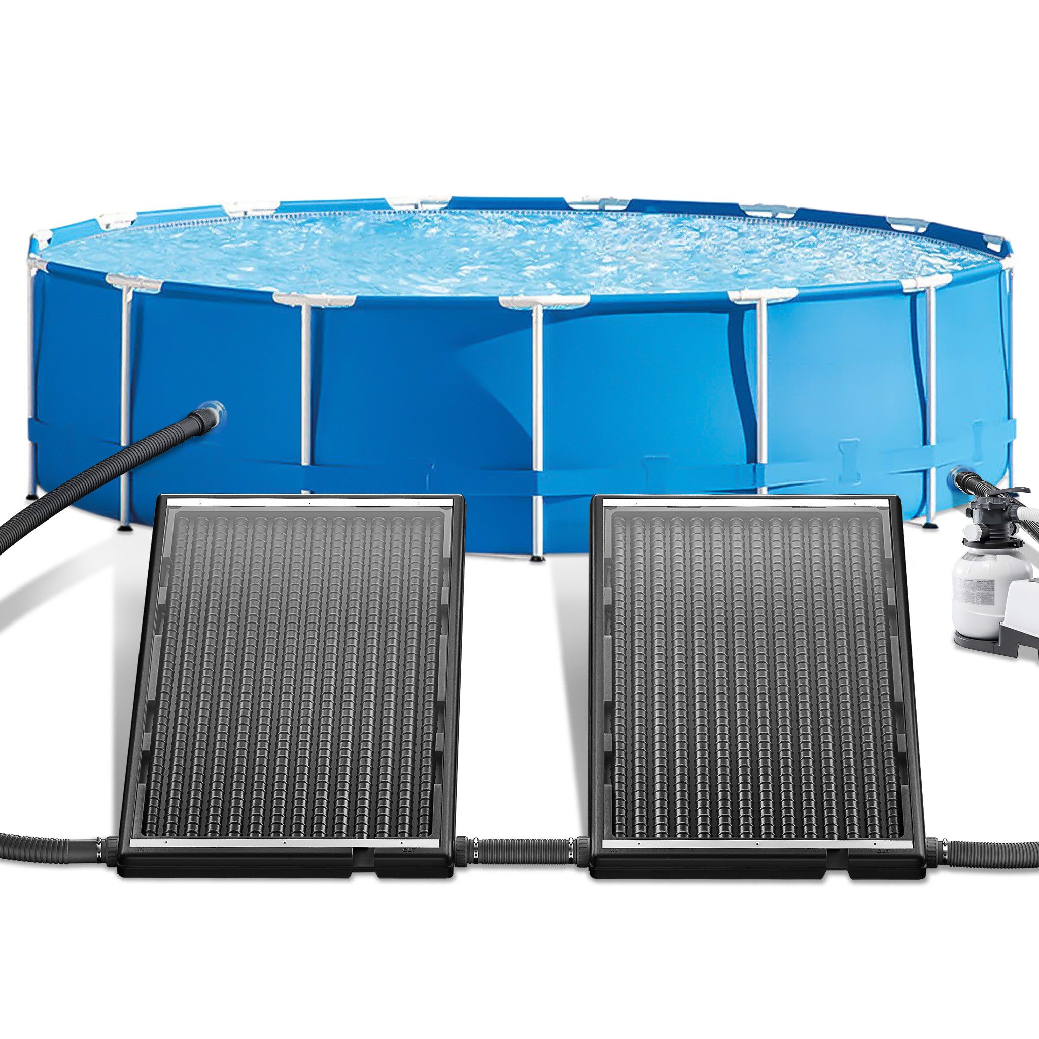 FIVMEN Pool-Wärmepumpe Poolheizungen Solar Heizungen Poolheizung Sonnenkollektor 111.5 x 65cm (1 tlg), Heizung Solarmatte für Gartendusche Warmwasser Pool Außen Innenhöfe
