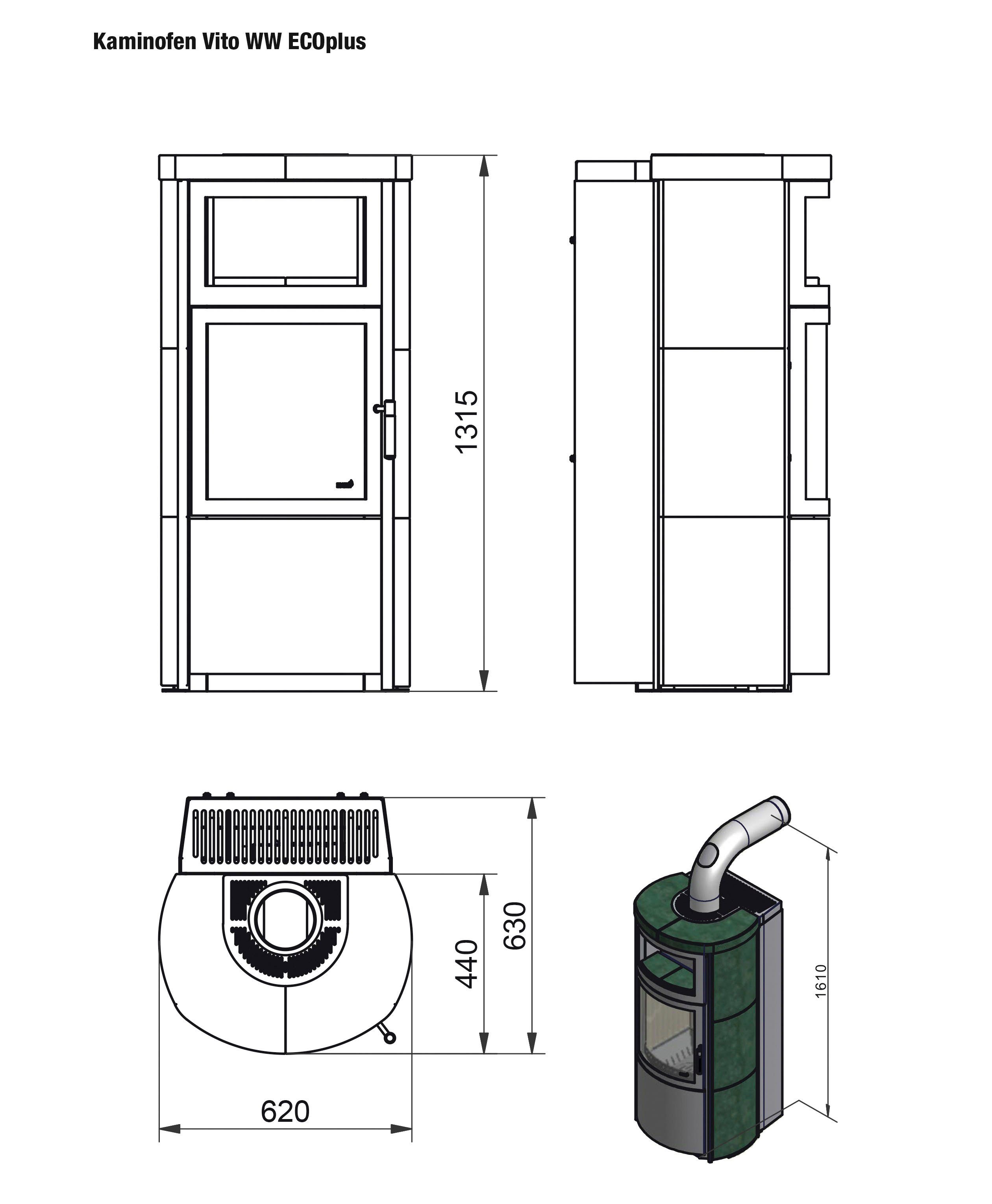 Dauerbrand, 3,3 8,4 creme GT ECOplus KW, kW, Vito Kaminofen HARK WW