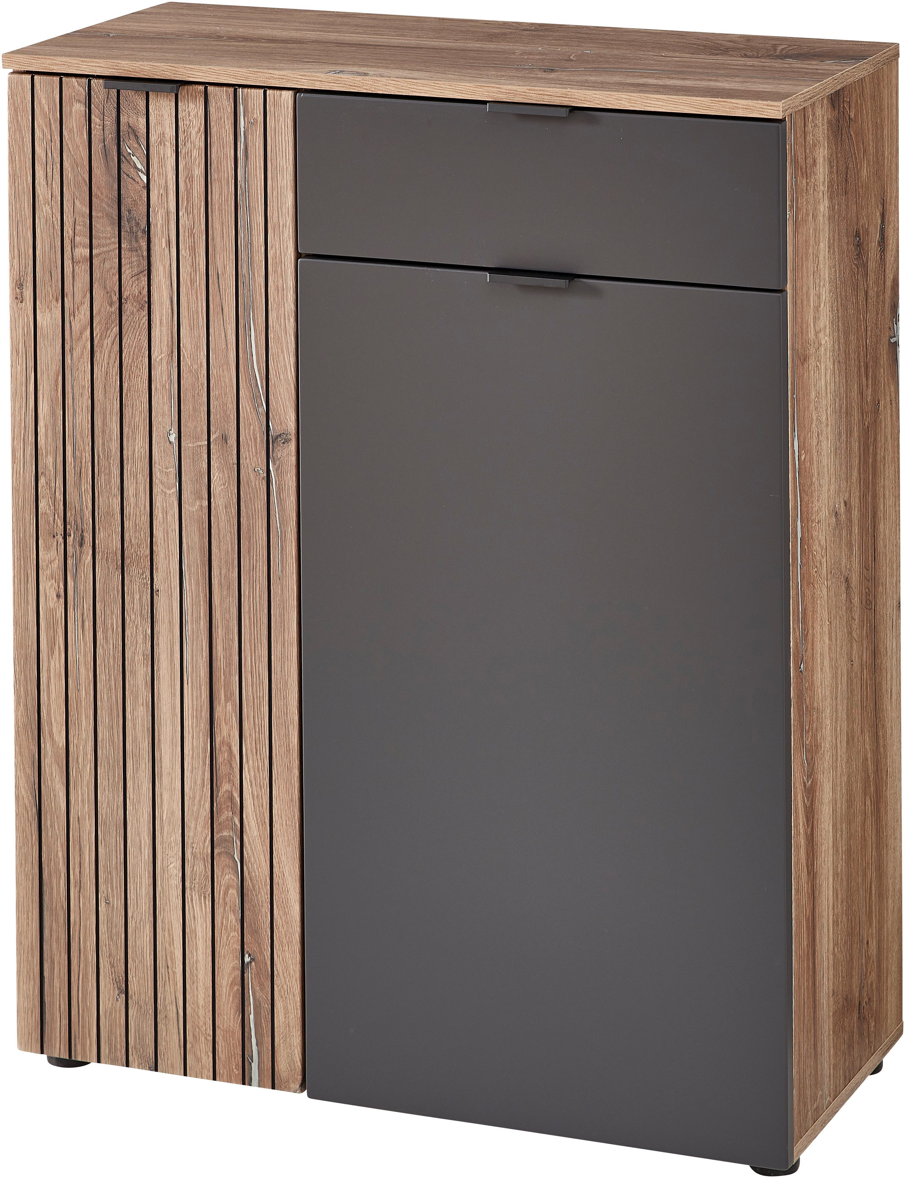 Innostyle Schuhschrank LINEA Schuhschrank, Schubkasten, 82x103x38cm (B/H/T) (1-St) 2 Holztüren, Schubkasten, Soft-Close,ABS-Schutzkanten