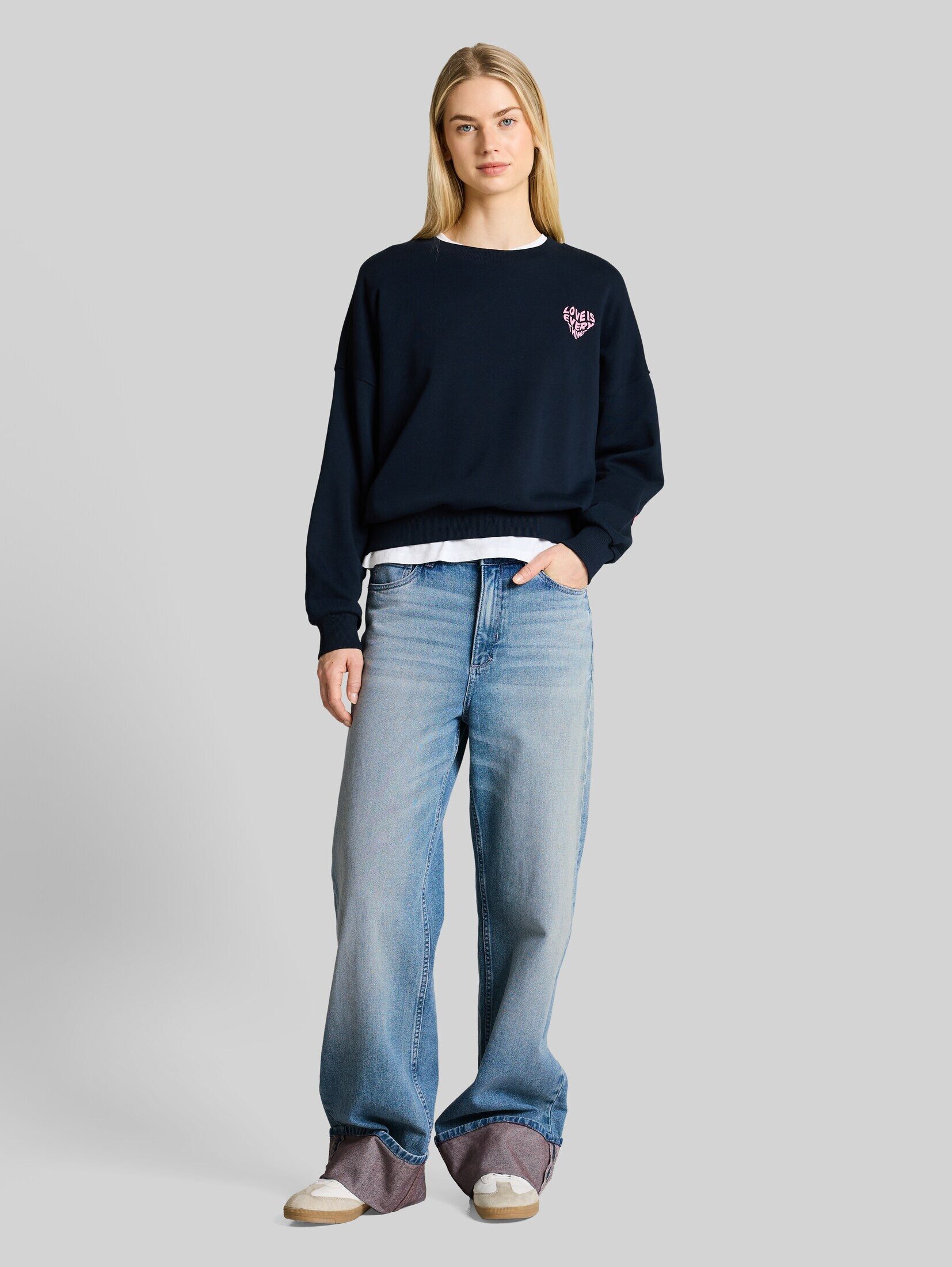TOM TAILOR Denim Weite Jeans Jeanshosen TTLINOU WIDE Jeans mit Turn-Up