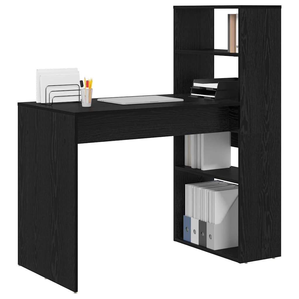 vidaXL Schreibtisch Schreibtisch Schwarz Eichen-Optik Holzwerkstoff (1-St)
