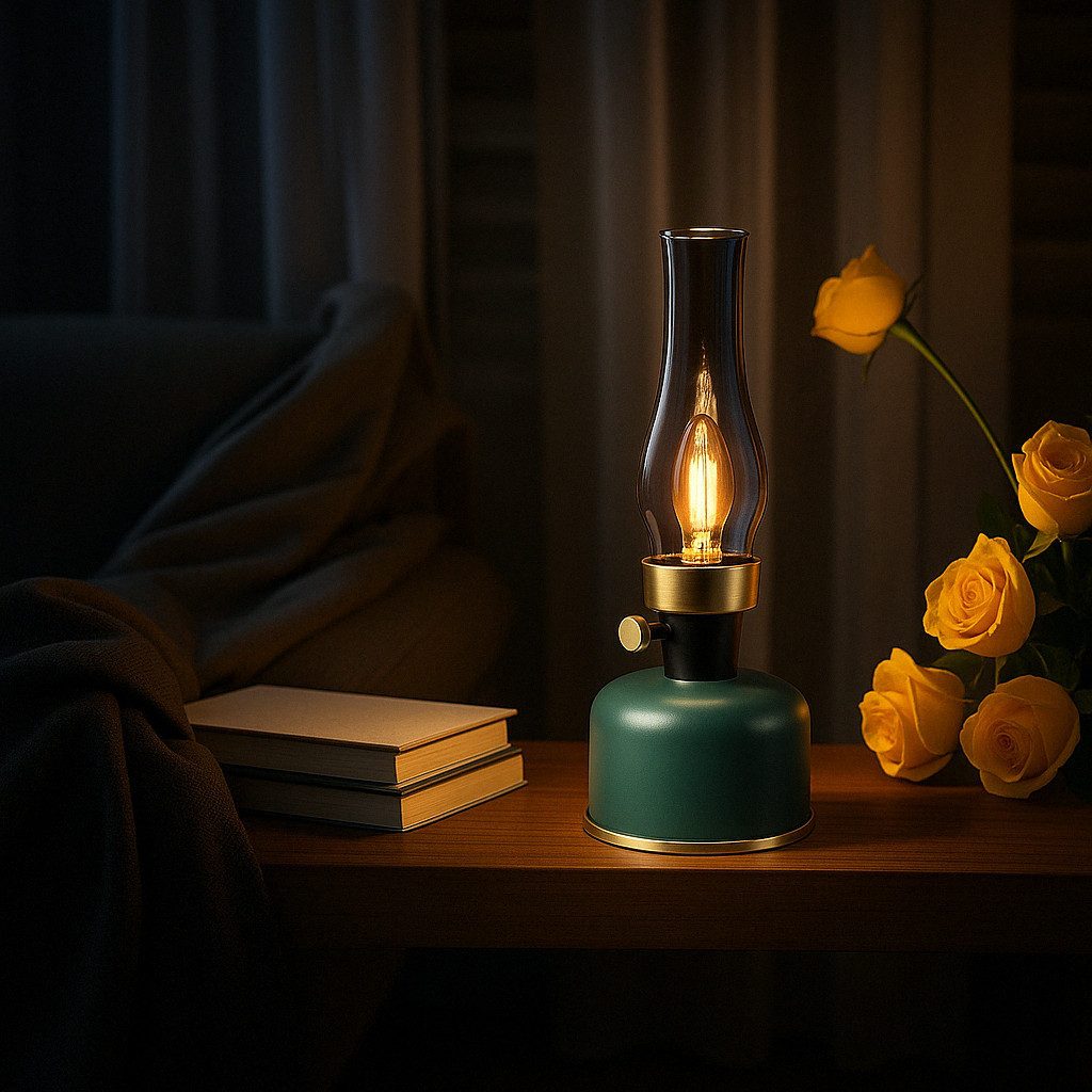 home trends Außen-Tischleuchte home trends LED Tischlampe Vintage-Design, dimmbar, USB – Bild 3 von 5