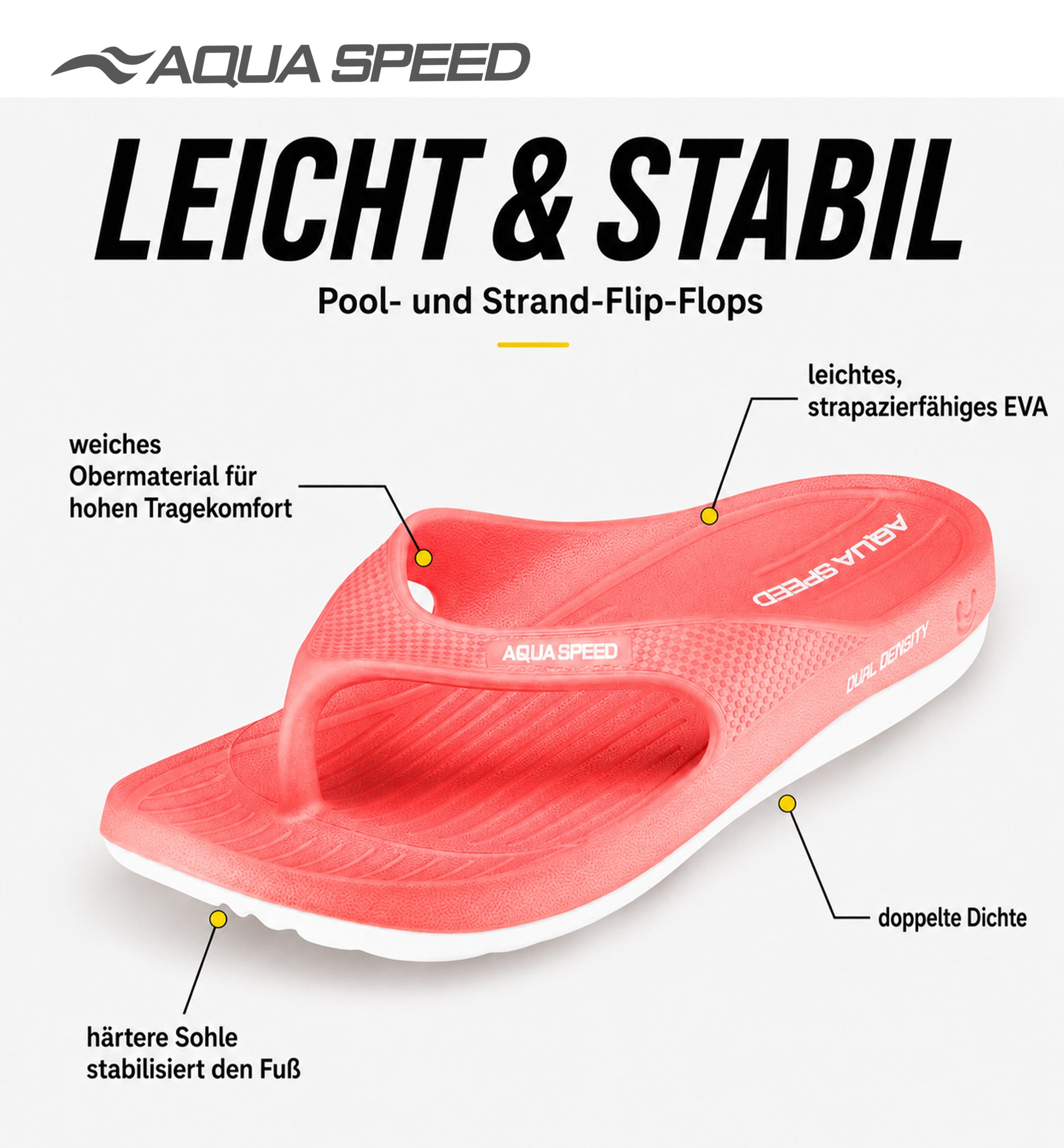 Aqua Speed Alcano Damen und Herren Zehentrenner Badesandalen Gr.36-45 Badezehentrenner