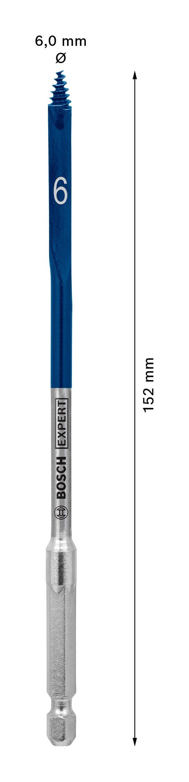 BOSCH Expert x 152 Speed, Sechskant SelfCut mm 6 Flachfräsbohrer - Holzbohrer