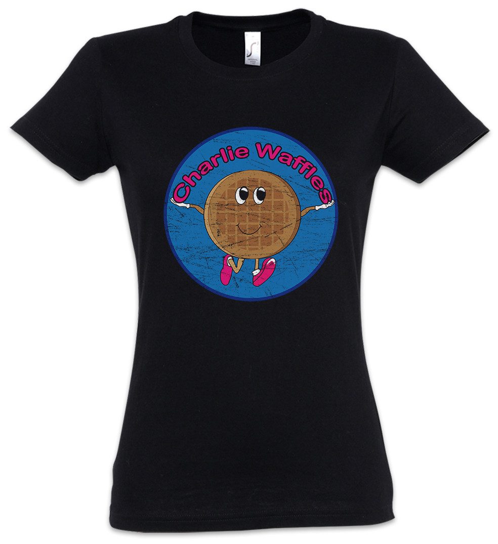 Urban Backwoods Print-Shirt Charlie Waffels Damen T-Shirt Two Sheen And Harper A Half TV Men (1-tlg) Kinderlieder Music Song Series