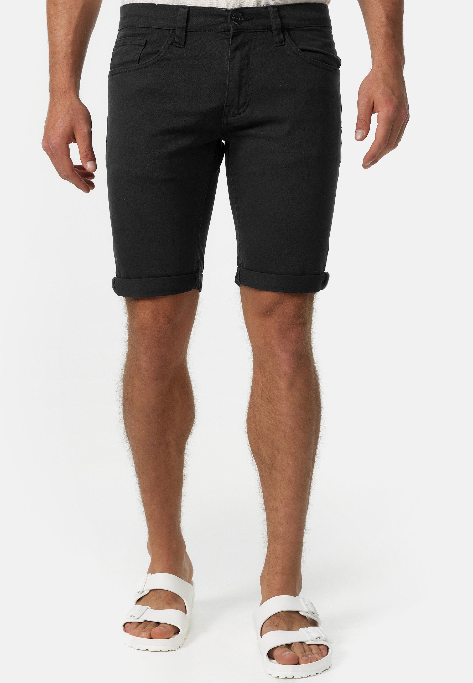 INDICODE Jeansshorts Herren Villeurbanne Jeans Shorts Herrenshorts aus elastischer Bauwoll-Qualität