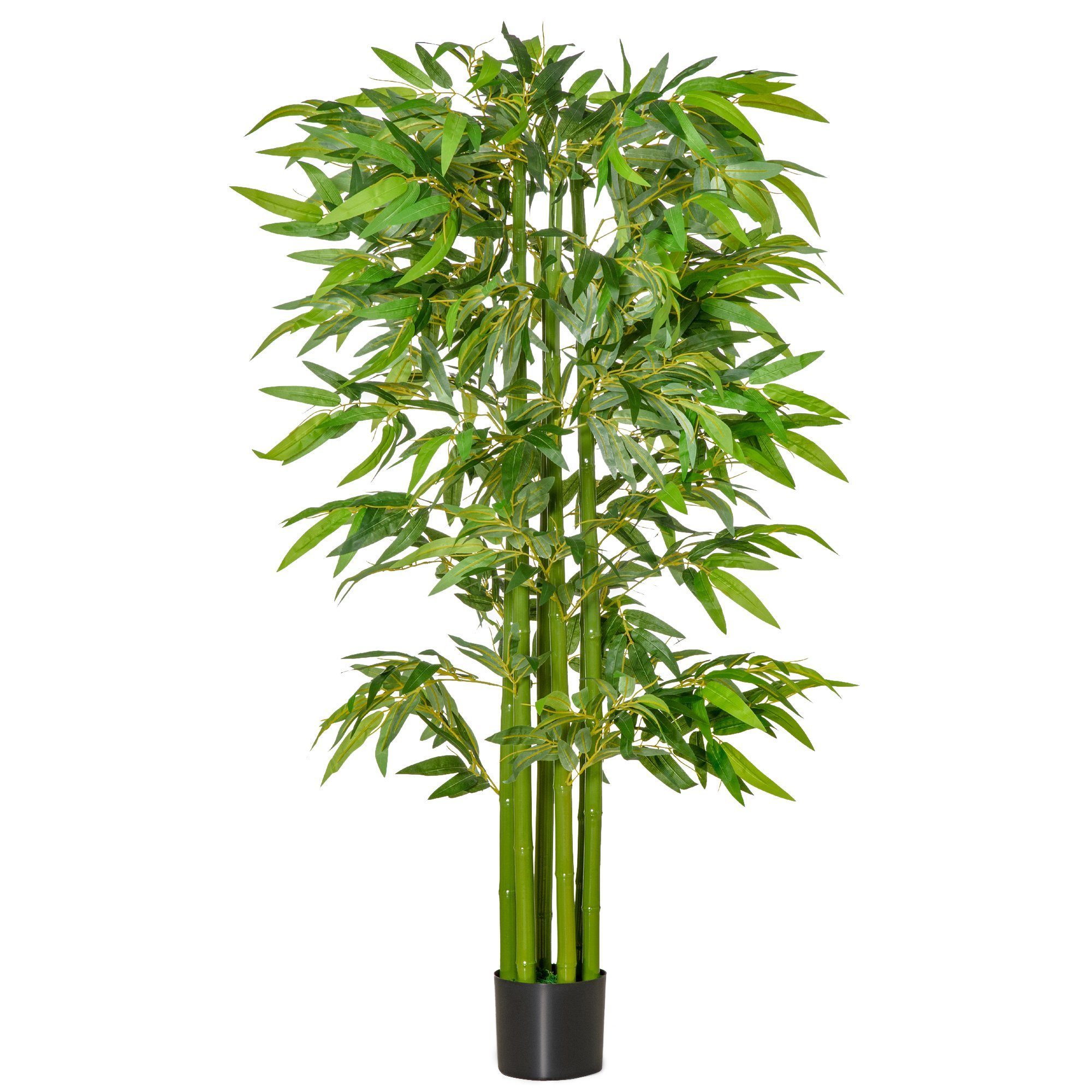 Bambus, cm, Kunststofftopf künstliche 160 HOMCOM, Höhe Kunstpflanze Büropflanze Pflanze