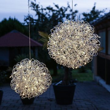 MARELIDA LED Kugelleuchte LED 3D Drahtkugel SPHERE Leuchtkugel Ball 30cm 50LED Draht für Außen, LED Classic, warmweiß (2100K bis 3000K)