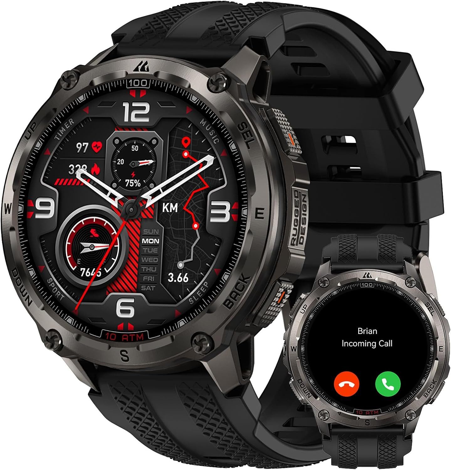 KOSPET TANK T4 Smartwatch (3,6 cm, Andriod ios), EXTREM ROBUSTE OUTDOOR SMARTWATCH