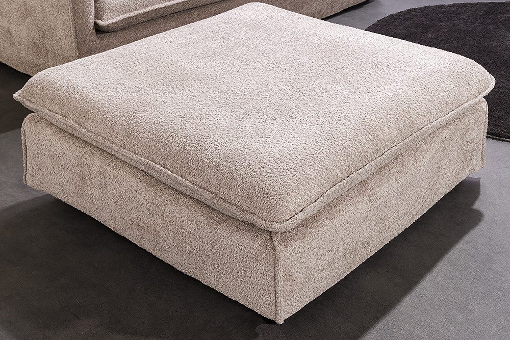 riess-ambiente Fußhocker HEAVEN 100cm beige · Hussensofa inkl. Kissen und abnehmbaren Bezug (Einzelartikel, 1 St), Wohnzimmer-Hocker · Bouclé-Bezug · Federkern-Polsterung · Landhausstil