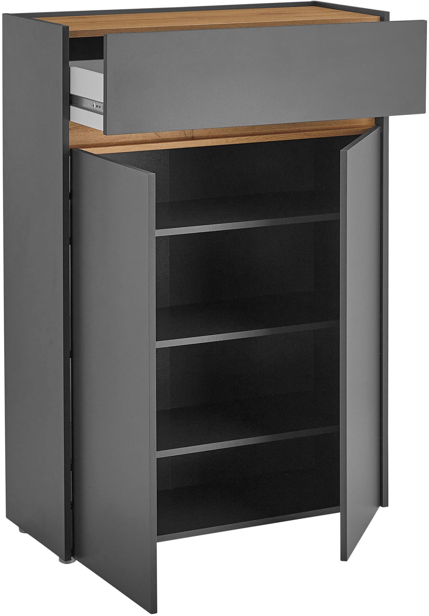 Home affaire Schuhschrank City/Giron, modernes Schuhregal, Schrank für 16 Schuhe, Schuhkommode eine Schublade und vier Schuhfächer, viel Stauraum, 93 cm breit – Bild 4 von 5