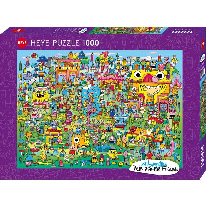 HEYE Puzzle »Doodle Village« 1000 Puzzleteile Made in Germany