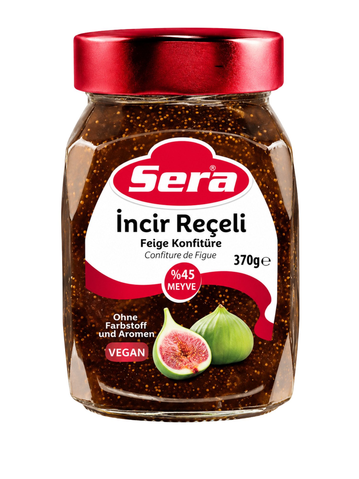 SERA FOOD Saucen Feigen-Konfitüre Extra 370 g – fruchtiger Brotaufstrich, 1 x 370 g, 1 St., 45 % Fruchtanteil, Premium Qualität