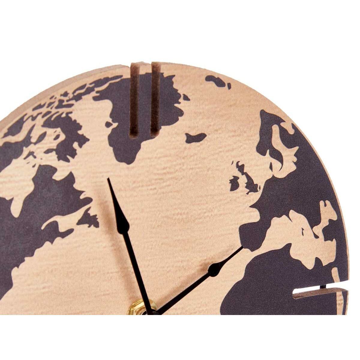 Gift Decor Uhr Schwarz Tischuhr x 12 Stück 22,5 30,5 Weltkarte MDF 6 cm x Holz Metall
