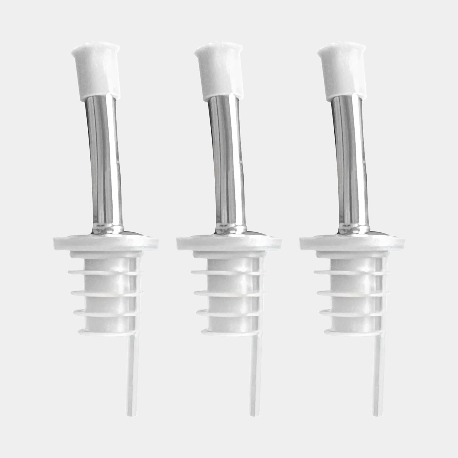 Layba Flaschenausgießer Ausgießer Spirituosen Dosierer aus Edelstahl mit Gummidichtung, Set, 3-St., 3 Edelstahl/Korken Flaschenausgießer